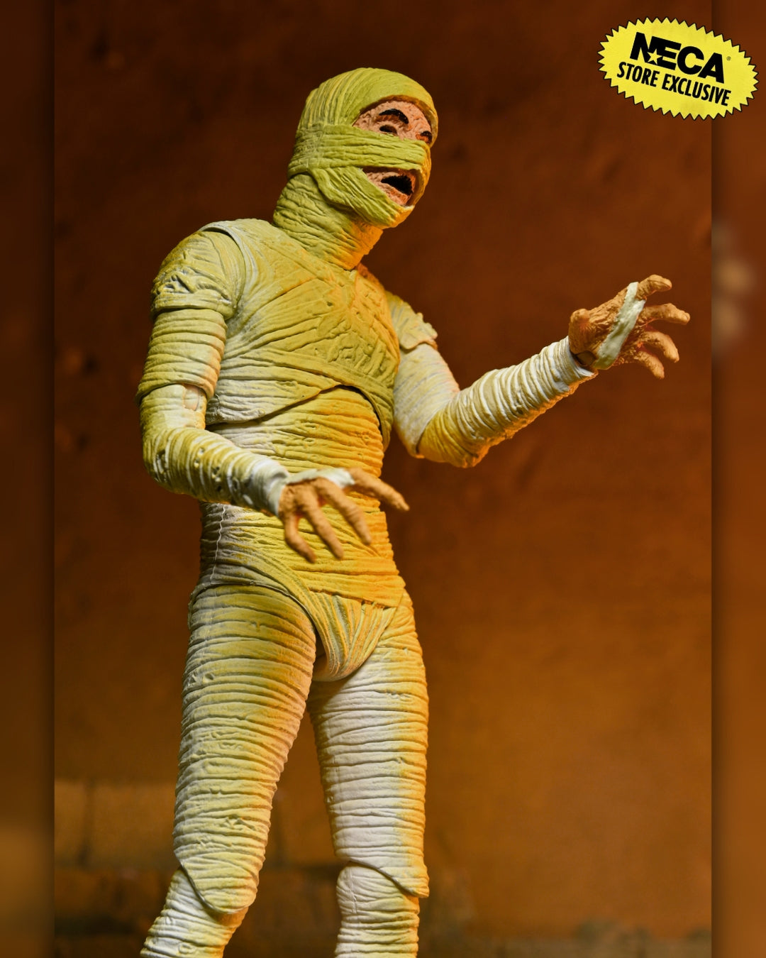 Universal Monsters - Frankenstein, Wolfman, Mummy & Dracula (Classic Movie Monsters) 7” Scale Action Figure Bundle - NECA - Shown: Mummy