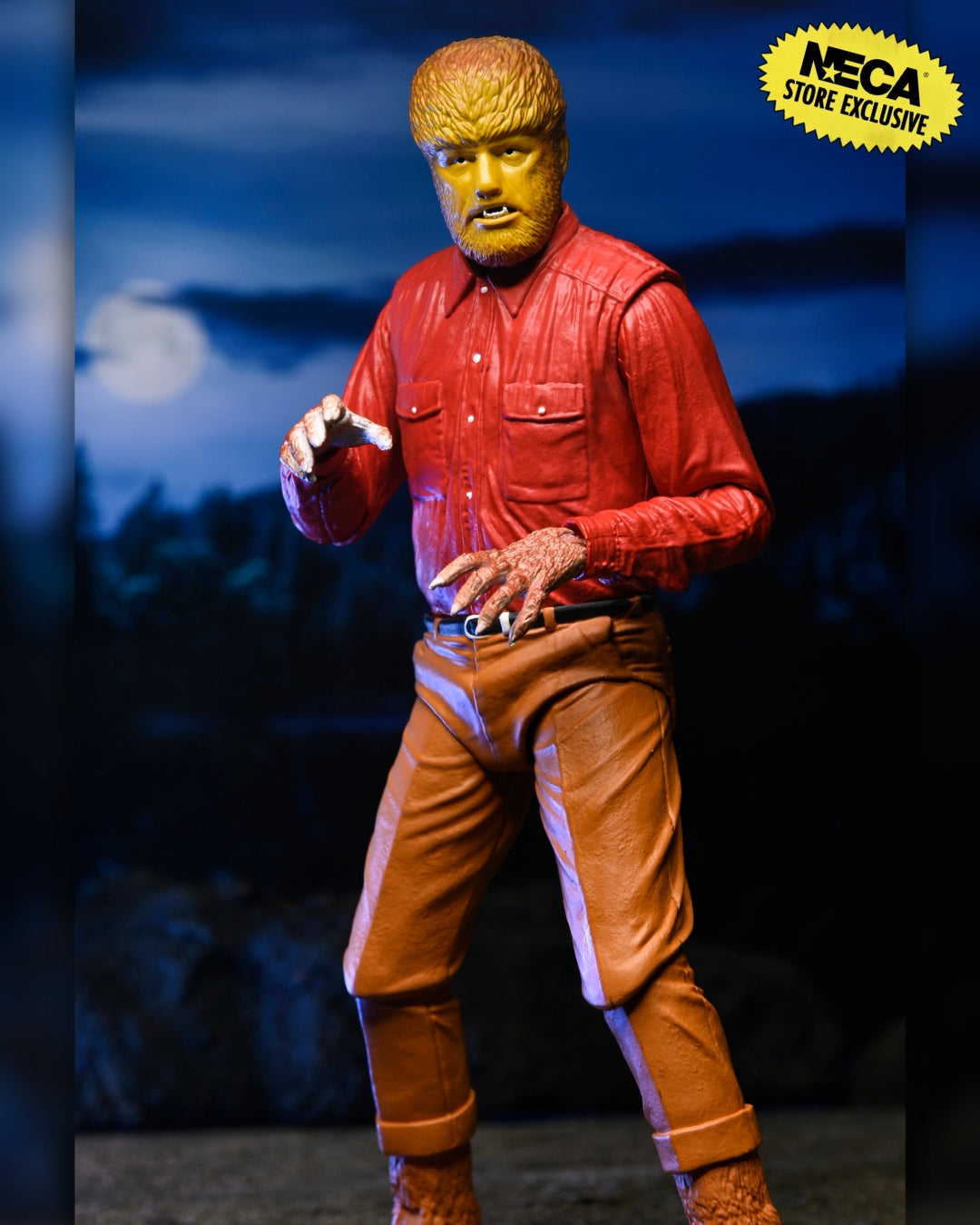 Universal Monsters - Frankenstein, Wolfman, Mummy & Dracula (Classic Movie Monsters) 7” Scale Action Figure Bundle - NECA - Shown: Wolfman