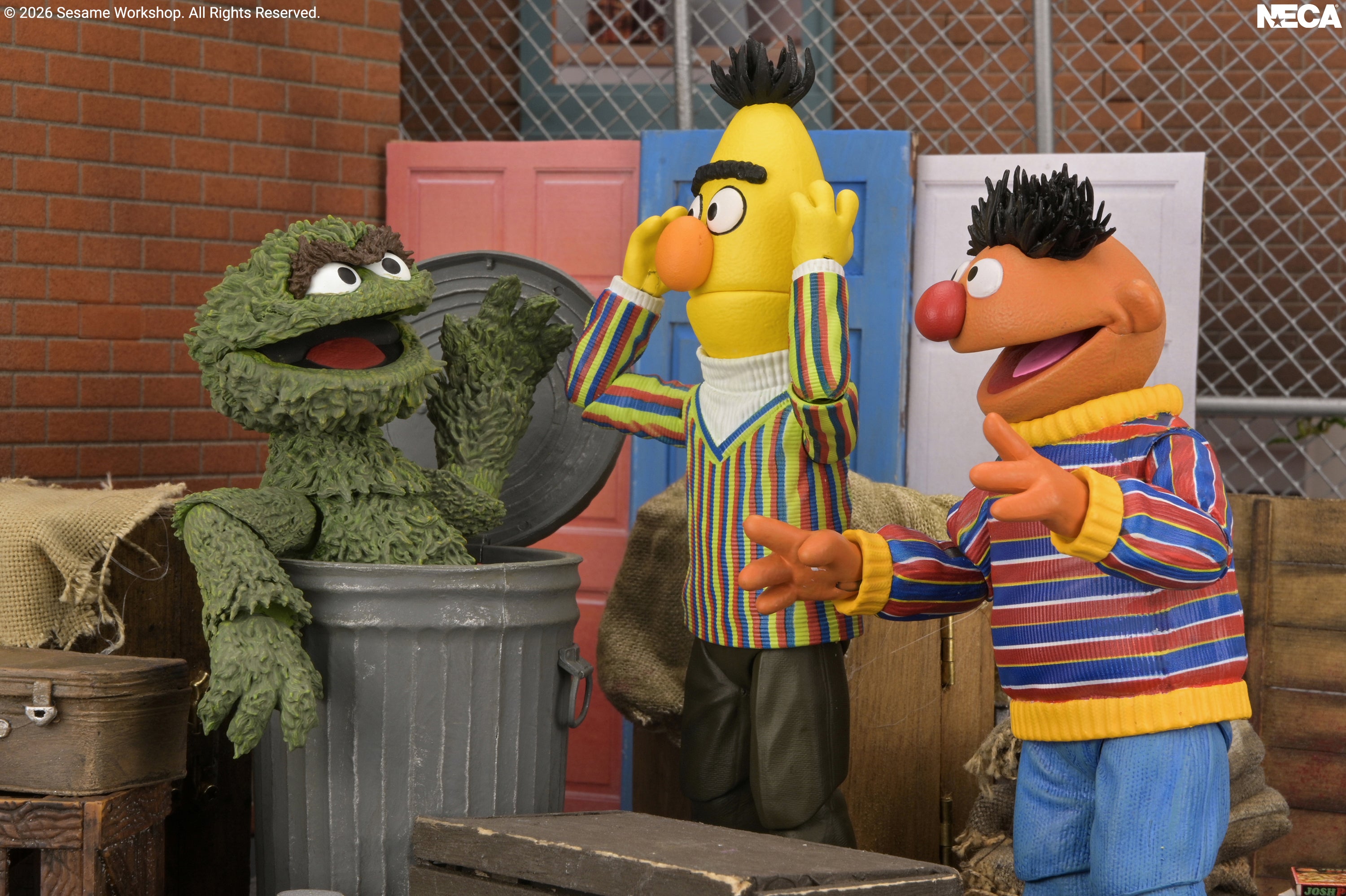 Sesame Street - Ultimate Oscar the Grouch 7” Scale Action Figure on the NECA Store - Featuring Oscar the Grouch, Bert and Ernie