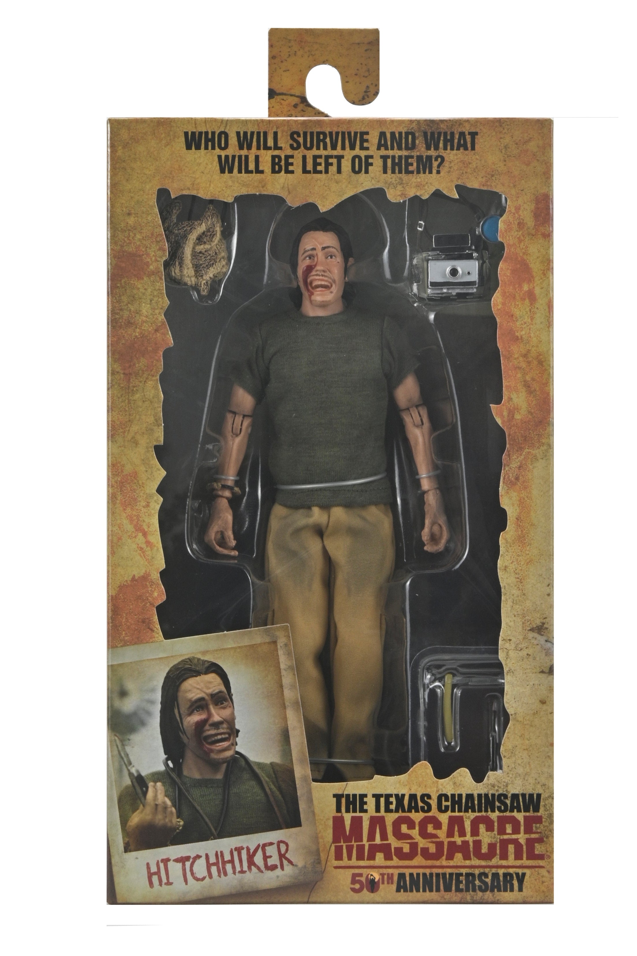 Texas Chainsaw Massacre - 50th Anniversary Hitchhiker 8" Clothed Action Figure - NECA