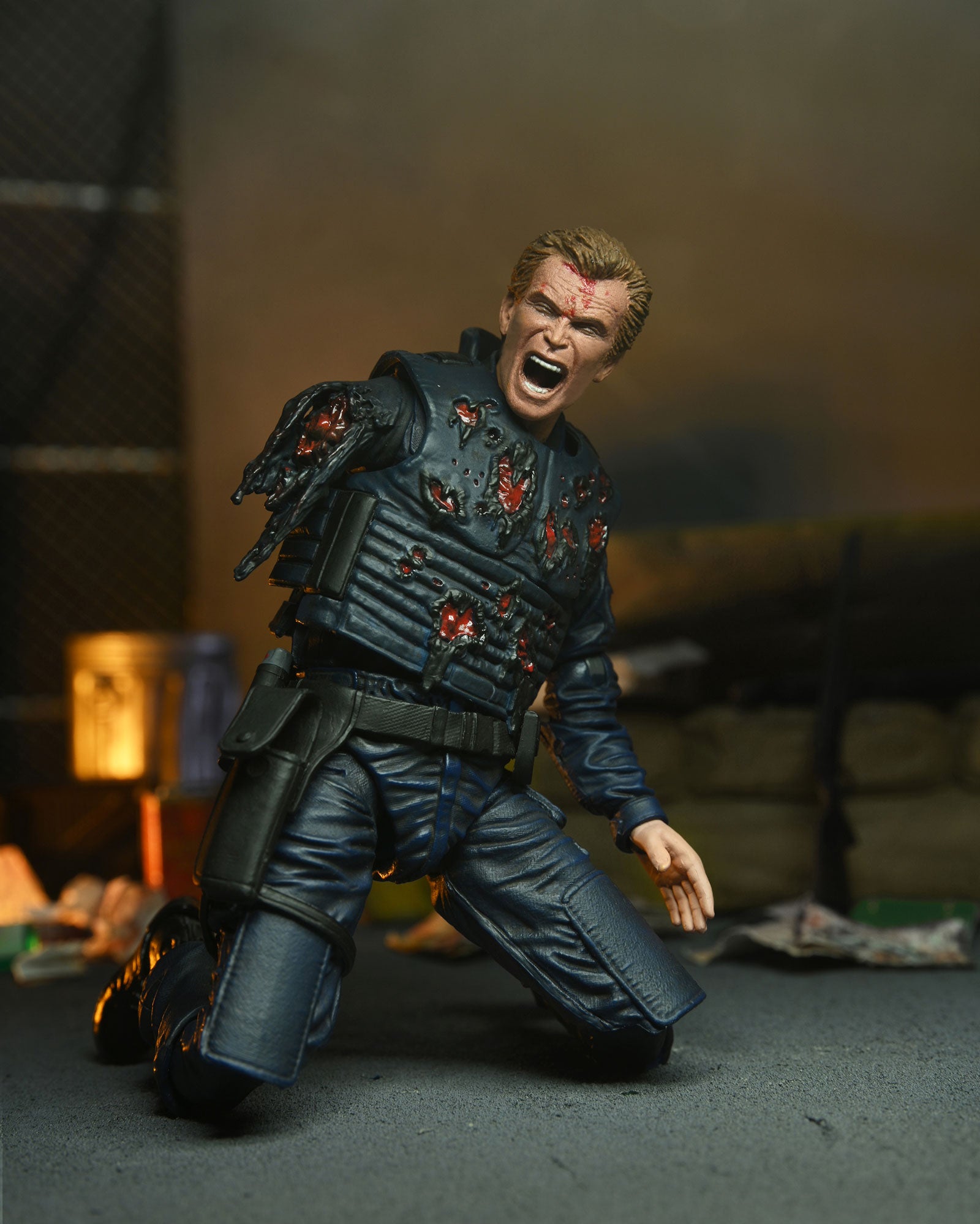 RoboCop Ultimate Alex Murphy (OCP Uniform) 7&quot; Scale Action Figure shot and bloodied