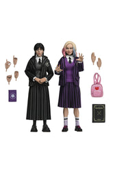 Wednesday Addams (Nevermore Uniform) and Enid 8" Clothed Action Figure 2-Pack - NECA