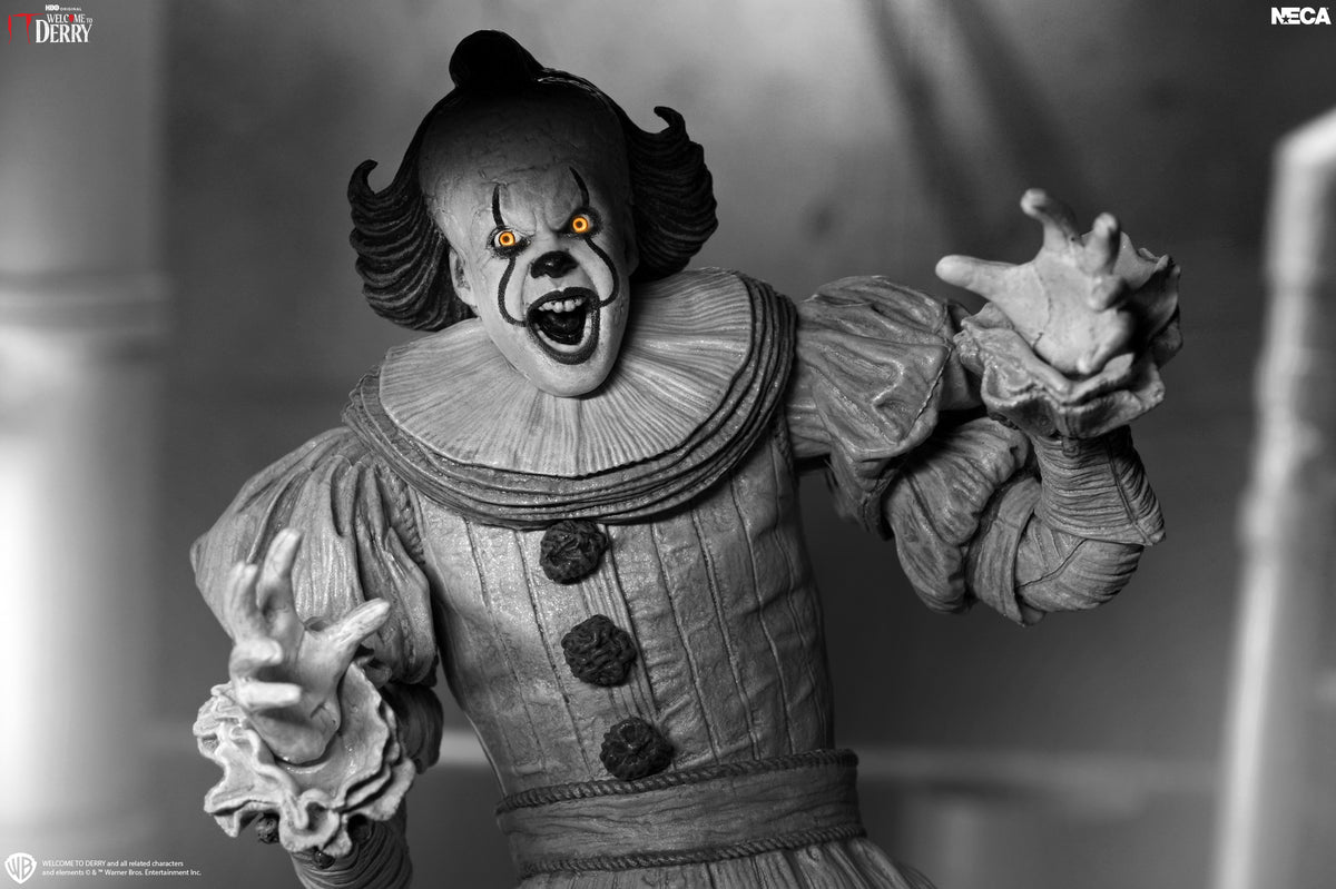 IT: Welcome to Derry - Ultimate Black & White Pennywise 7” Scale Action Figure on the NECA Store
