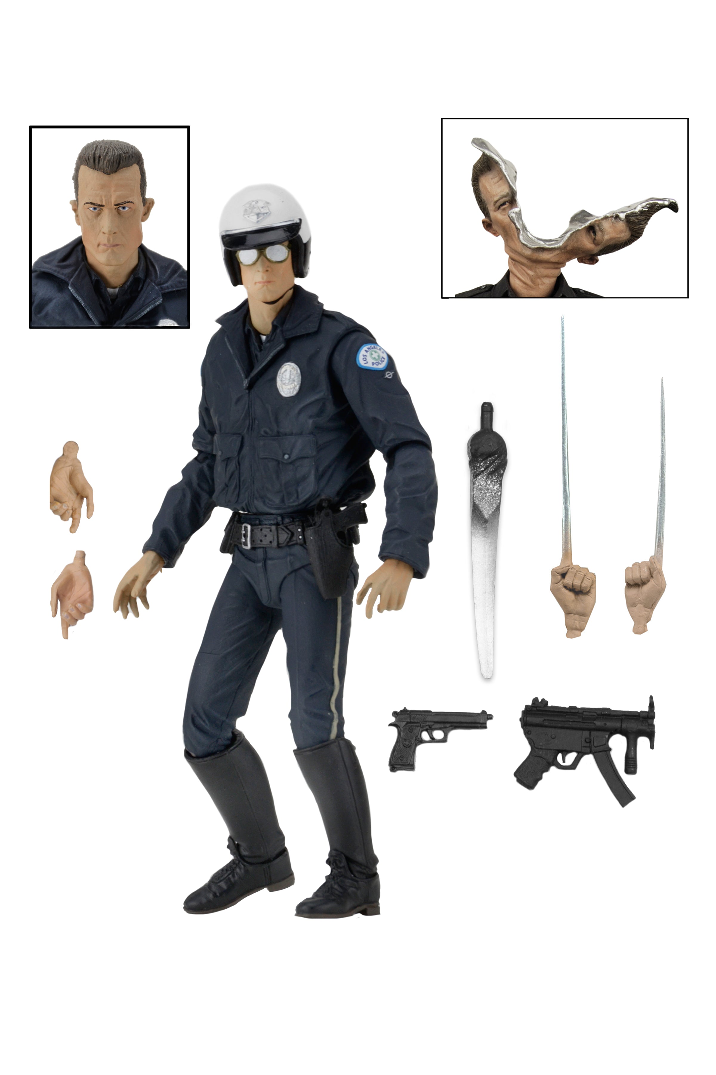 Terminator 2 - Ultimate T-1000 7” Scale Action Figure (Motorcycle Cop) - NECA