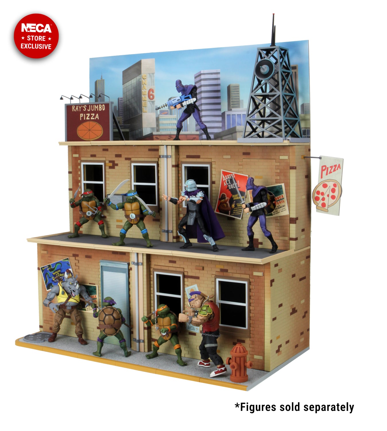 Teenage Mutant Ninja Turtles (Cartoon) – TMNT Cartoon Street Scene Diorama (Re-Release) - NECA