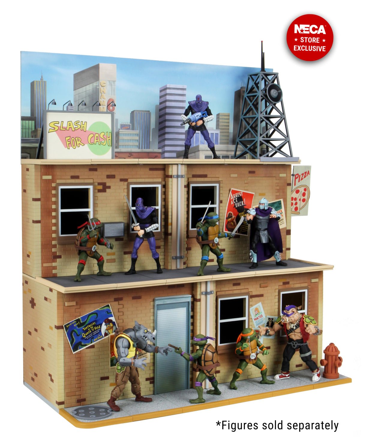 Teenage Mutant Ninja Turtles (Cartoon) – TMNT Cartoon Street Scene Diorama (Re-Release) - NECA