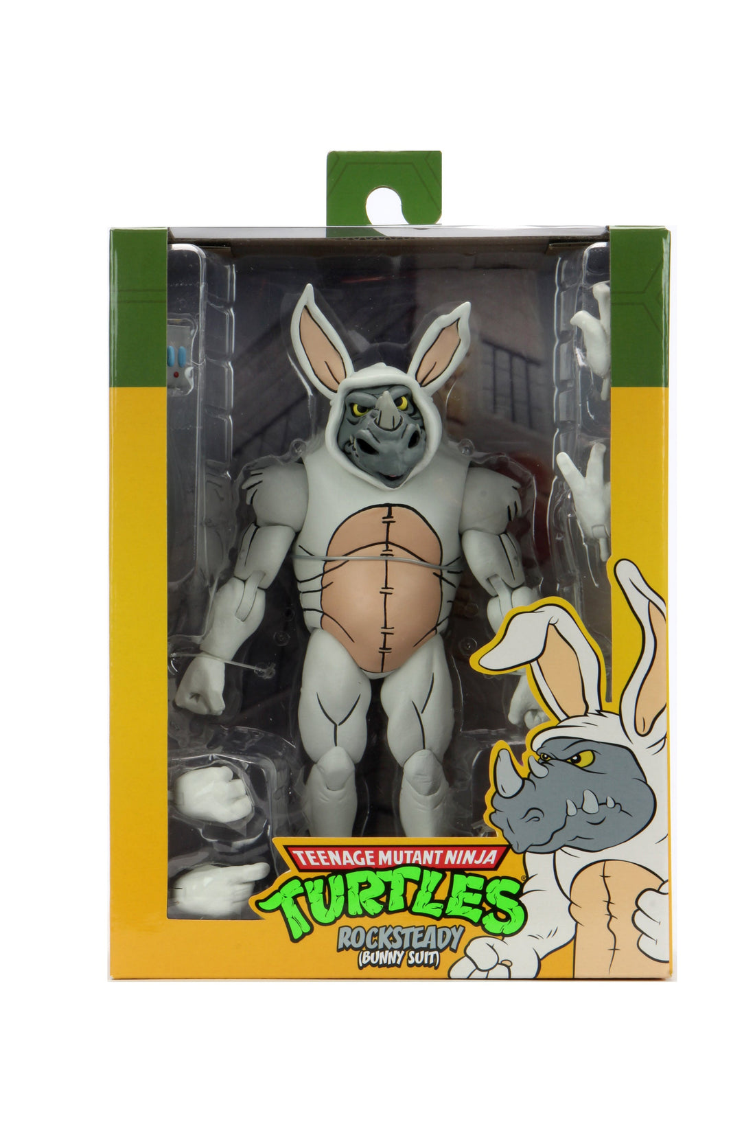 Teenage Mutant Ninja Turtles (Cartoon) - Bunny Suit Rocksteady 7" Scale Action Figure - NECA VAULT