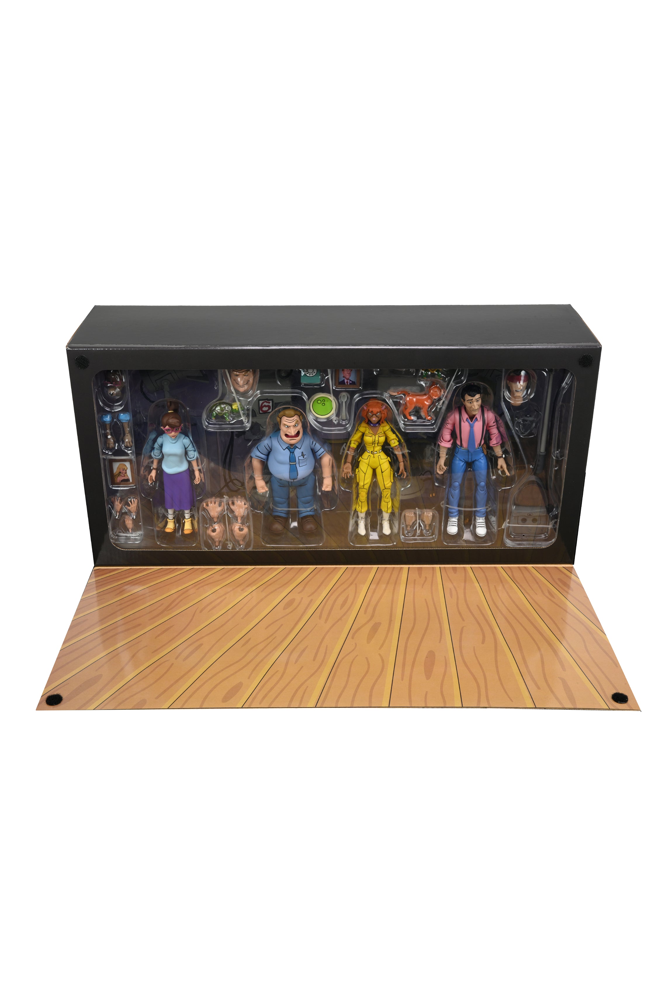 Packaging of Teenage Mutant Ninja Turtles (1987 Cartoon) - Channel 6 Newsroom 7” Scale Action Figure 4-Pack - NECA