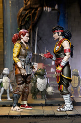Teenage Mutant Ninja Turtles (The Last Ronin - The Lost Years) - Ultimate Casey Marie with Baby Odyn & Uno Action Figures - NECA - shown with Grammy April and Baby Yi