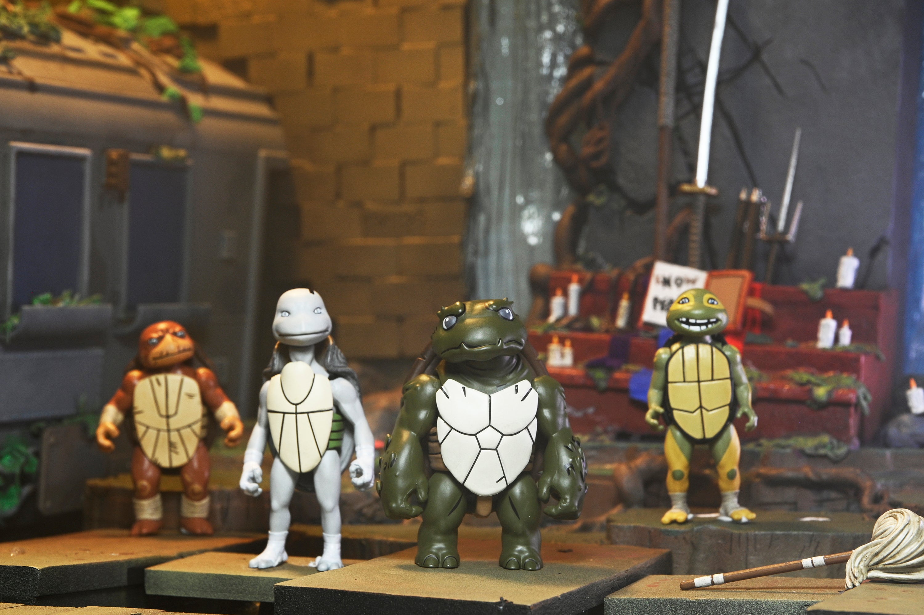 Teenage Mutant Ninja Turtles (The Last Ronin - The Lost Years) - Baby Moja, Baby Uno, Baby Odyn & Baby Yi Action Figures - NECA