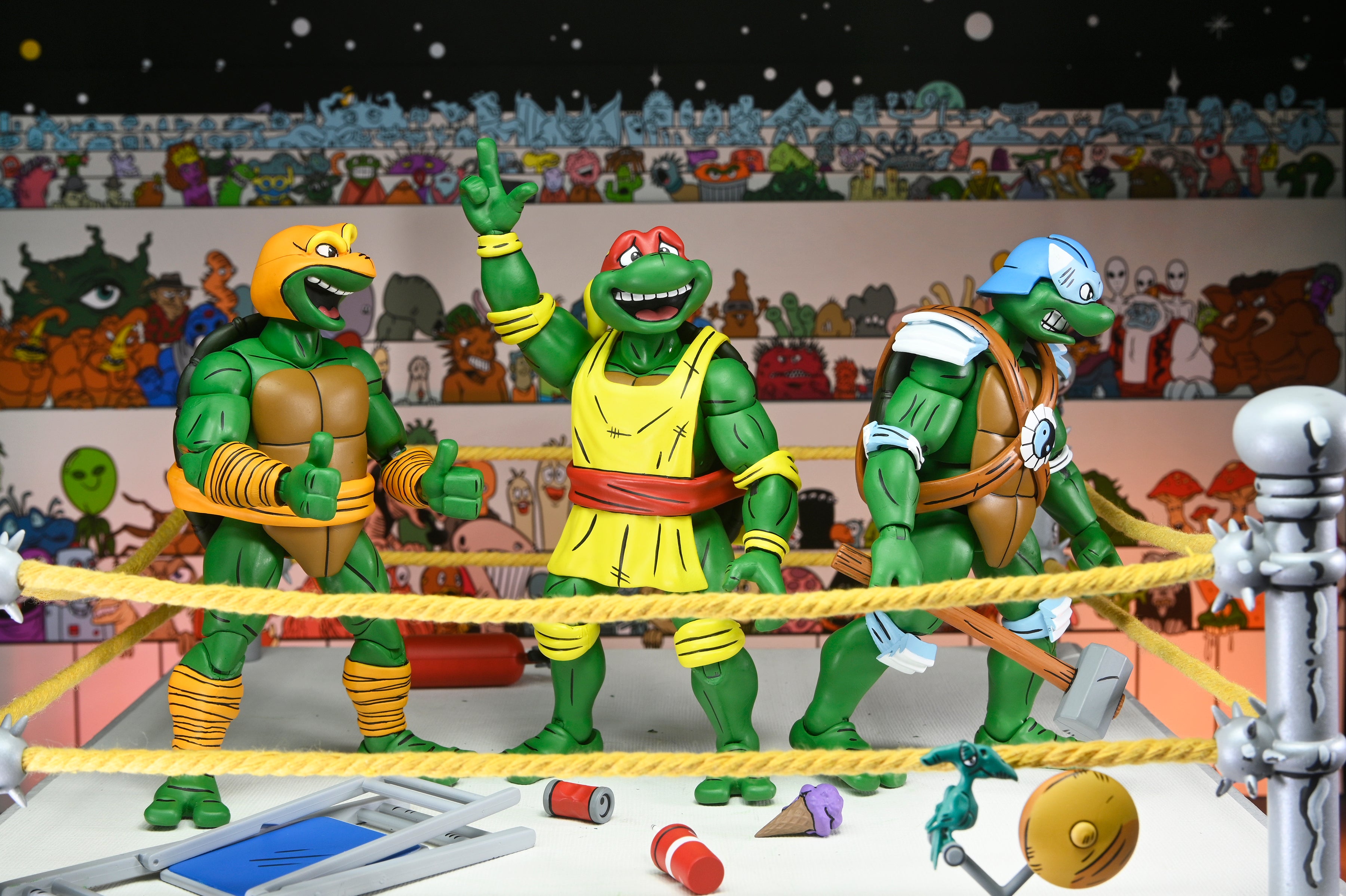 Teenage Mutant Ninja Turtles (Archie Comics) - Stump Wrestling Turtles 7” Scale Action Figure 4-Pack - NECA