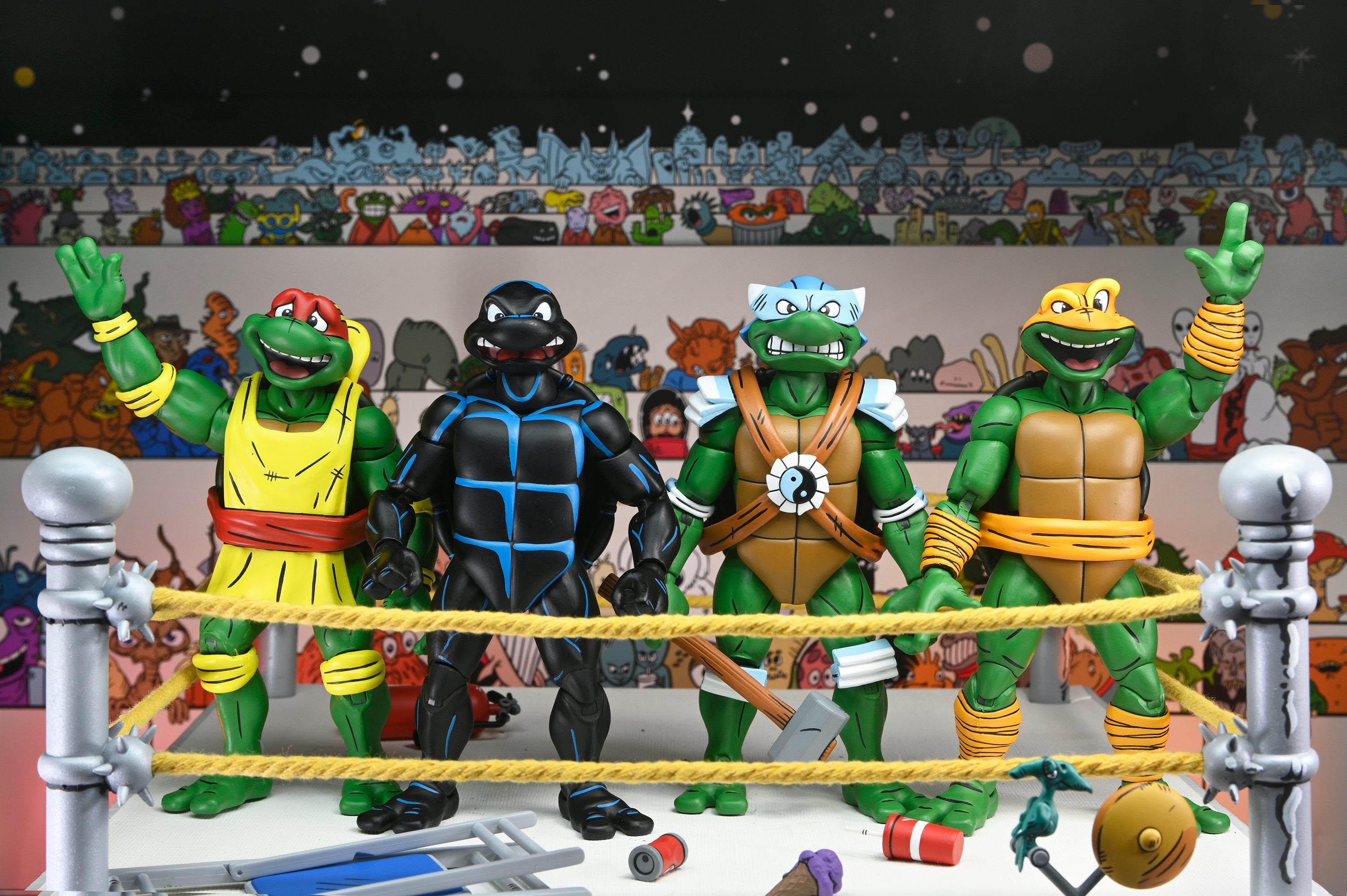 Teenage Mutant Ninja Turtles (Archie Comics) - Stump Wrestling Turtles 7” Scale Action Figure 4-Pack - NECA