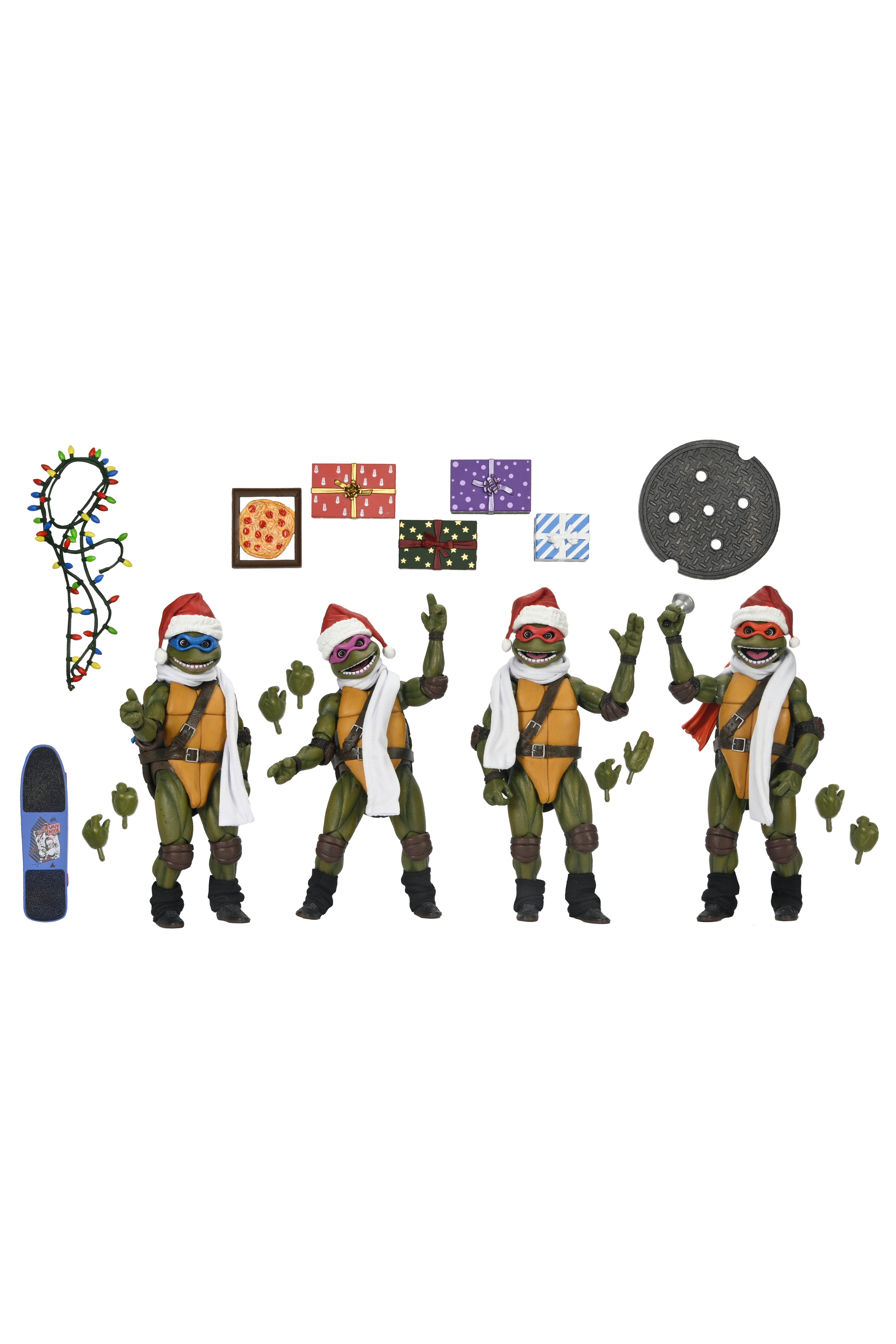 Teenage Mutant Ninja Turtles (1990 Movie) - Dimension X-Mas Vacation 7" Scale Action Figure 4-Pack - NECA