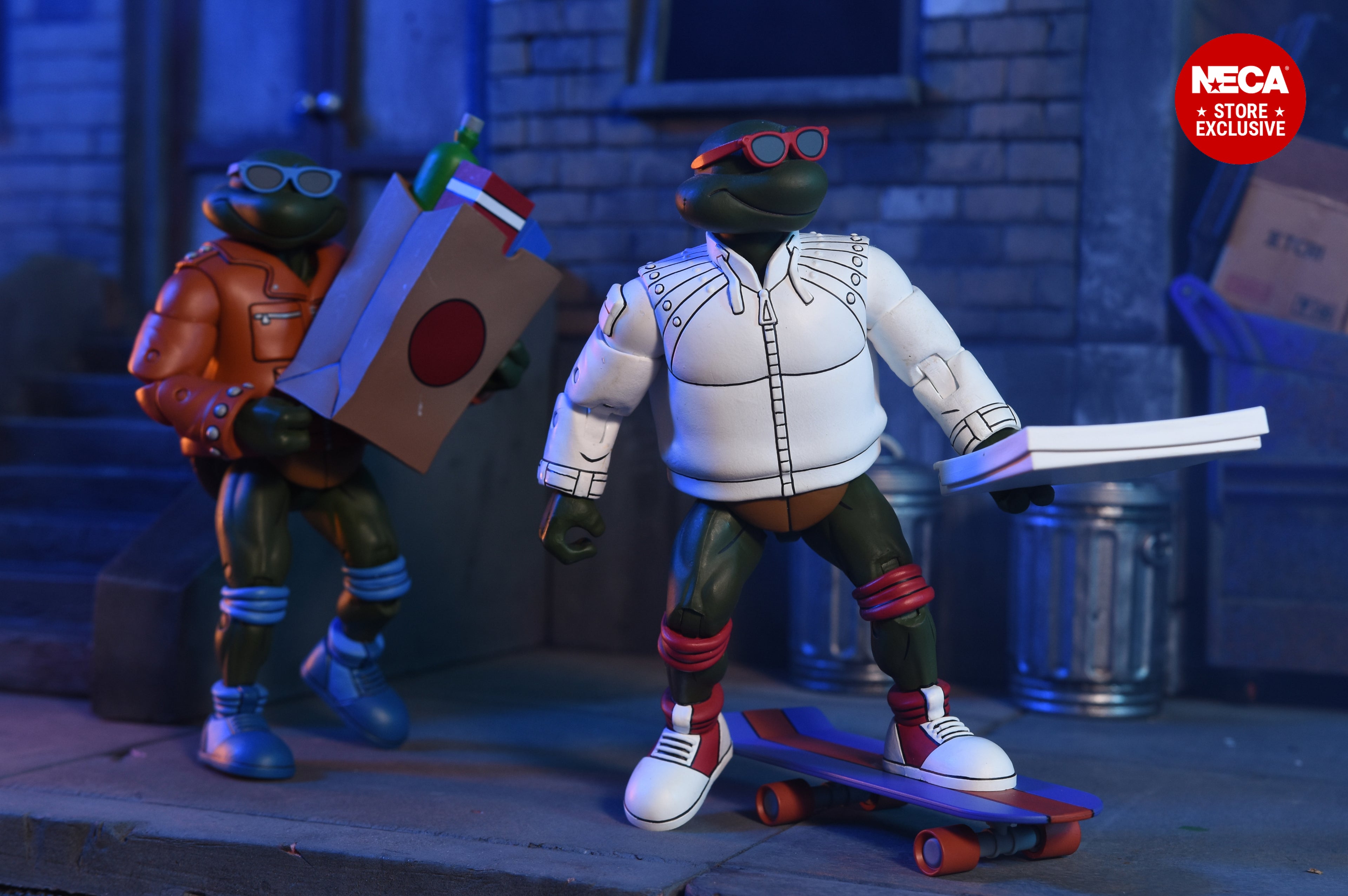 Teenage Mutant Ninja Turtles (1987 Cartoon) - Punk Leonardo, Punk Raphael & Scrag 7" Scale Action Figure 3-Pack - NECA
