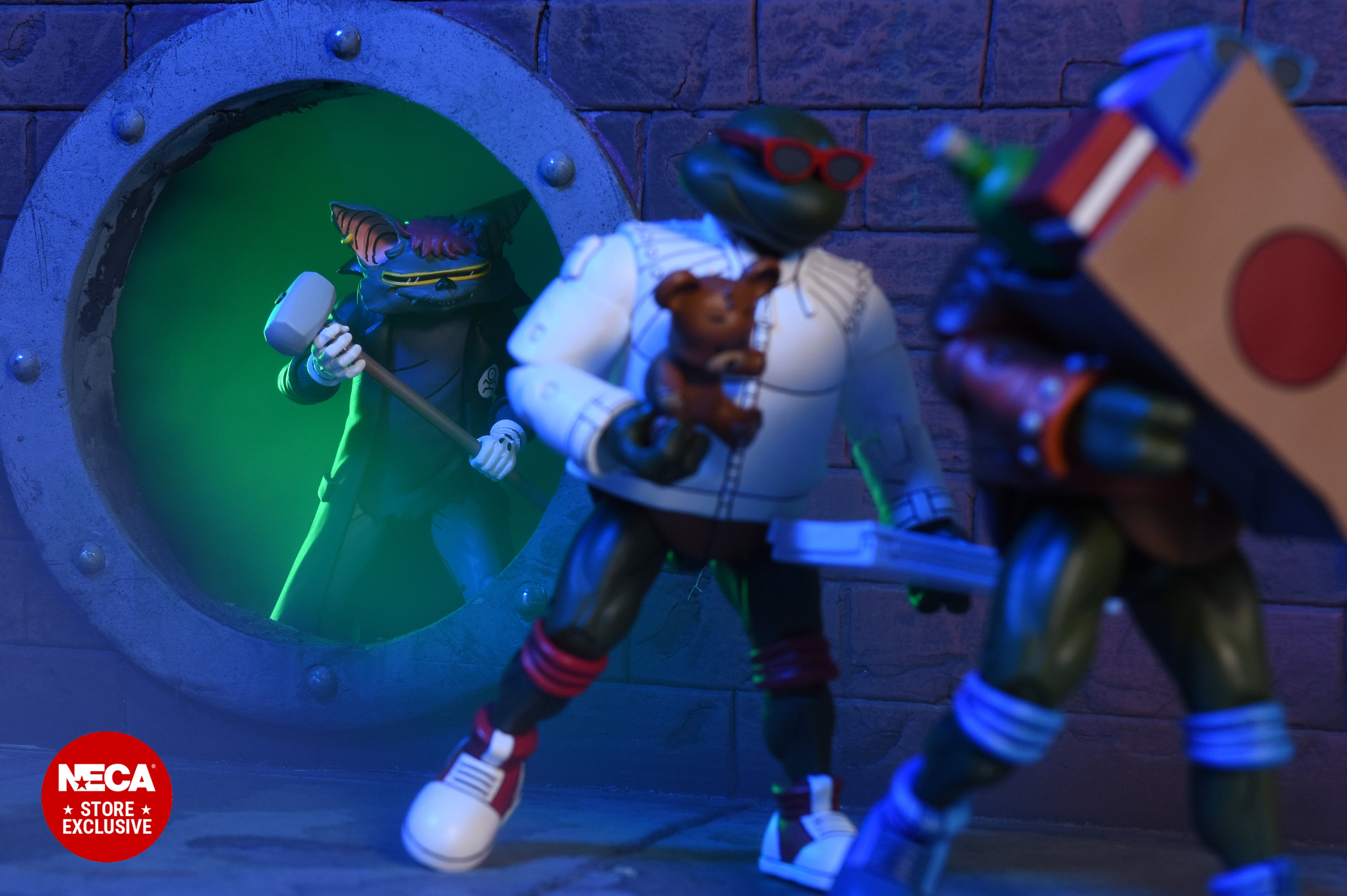 Teenage Mutant Ninja Turtles (1987 Cartoon) - Punk Leonardo, Punk Raphael & Scrag 7" Scale Action Figure 3-Pack - NECA