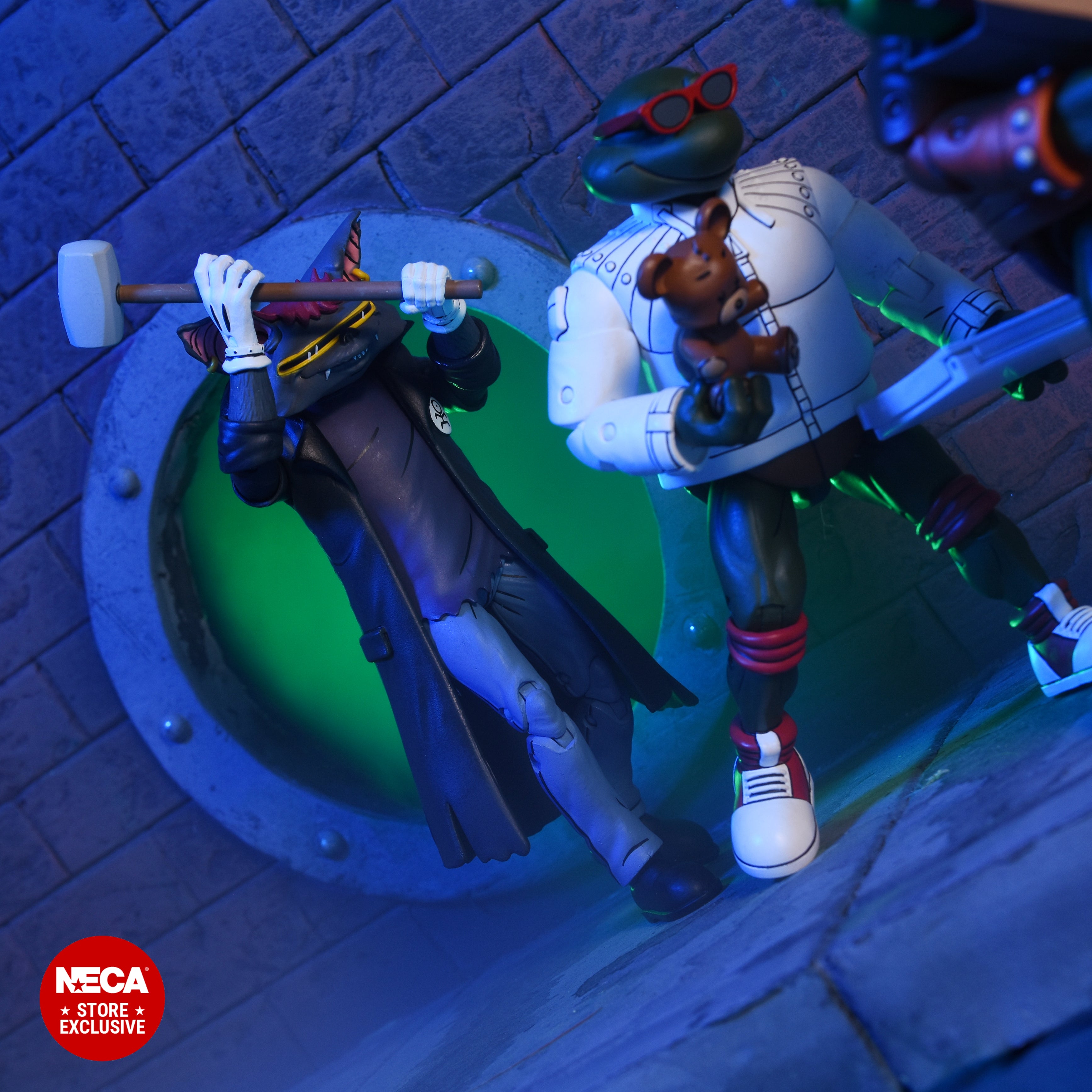 Teenage Mutant Ninja Turtles (1987 Cartoon) - Punk Leonardo, Punk Raphael & Scrag 7" Scale Action Figure 3-Pack - NECA