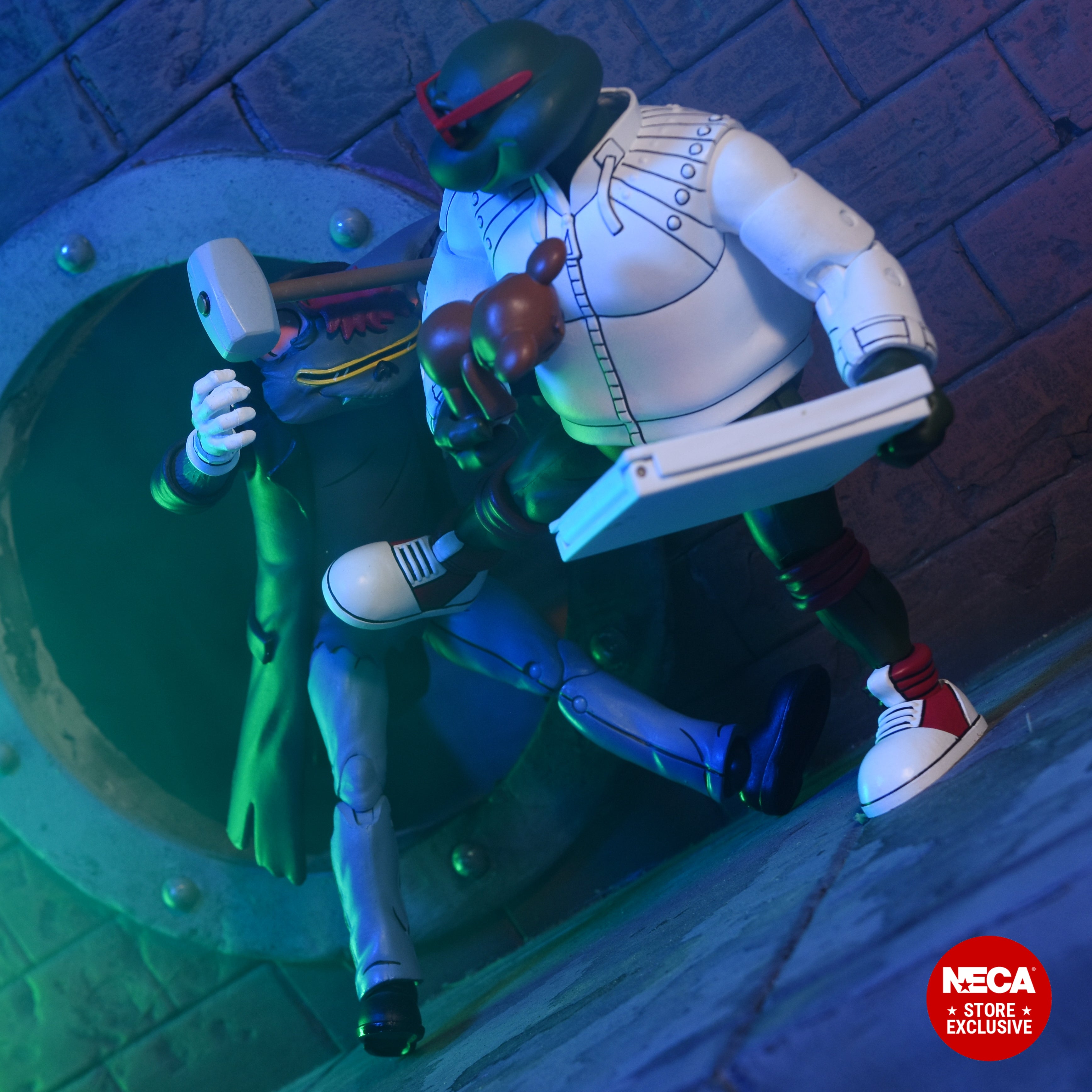 Teenage Mutant Ninja Turtles (1987 Cartoon) - Punk Leonardo, Punk Raphael & Scrag 7" Scale Action Figure 3-Pack - NECA