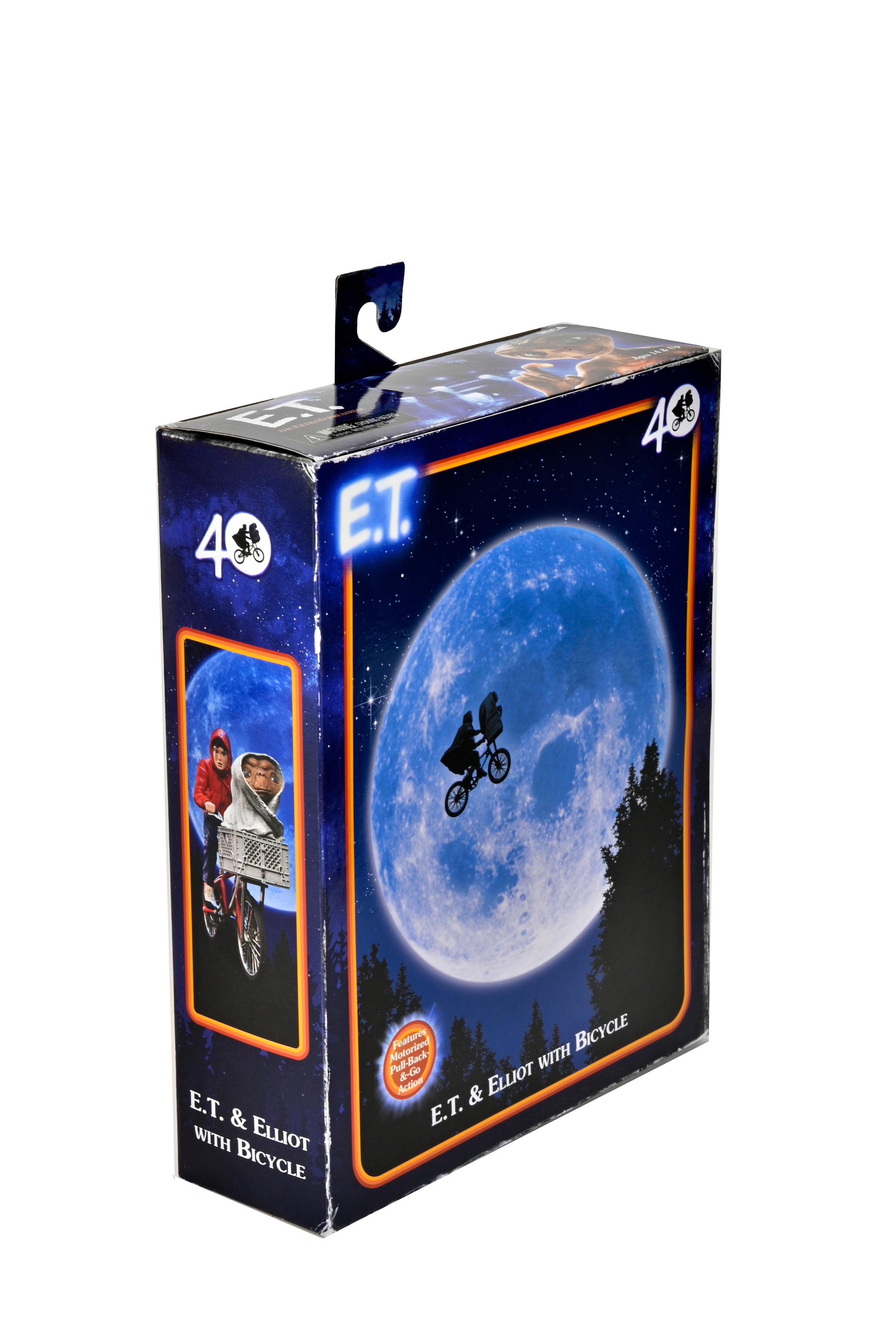 E.T. The Extra-Terrestrial - Elliott &amp; E.T. on Bicycle (40th Anniversary) 7&quot; Scale Action Figure - NECA