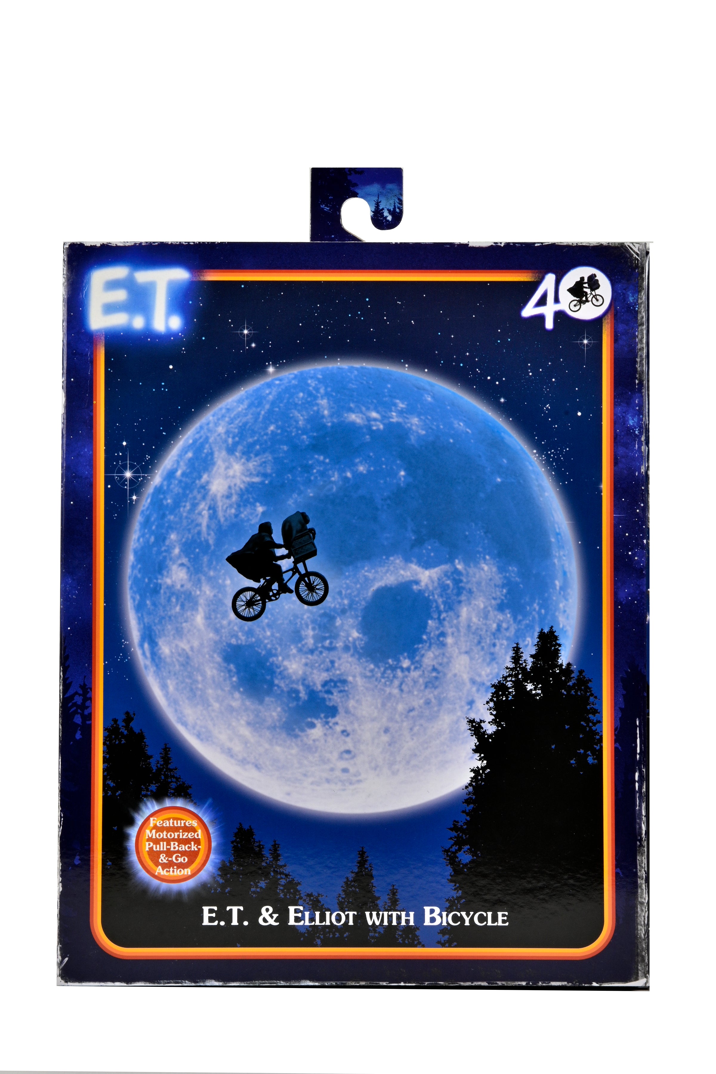 E.T. The Extra-Terrestrial - Elliott &amp; E.T. on Bicycle (40th Anniversary) 7&quot; Scale Action Figure - NECA