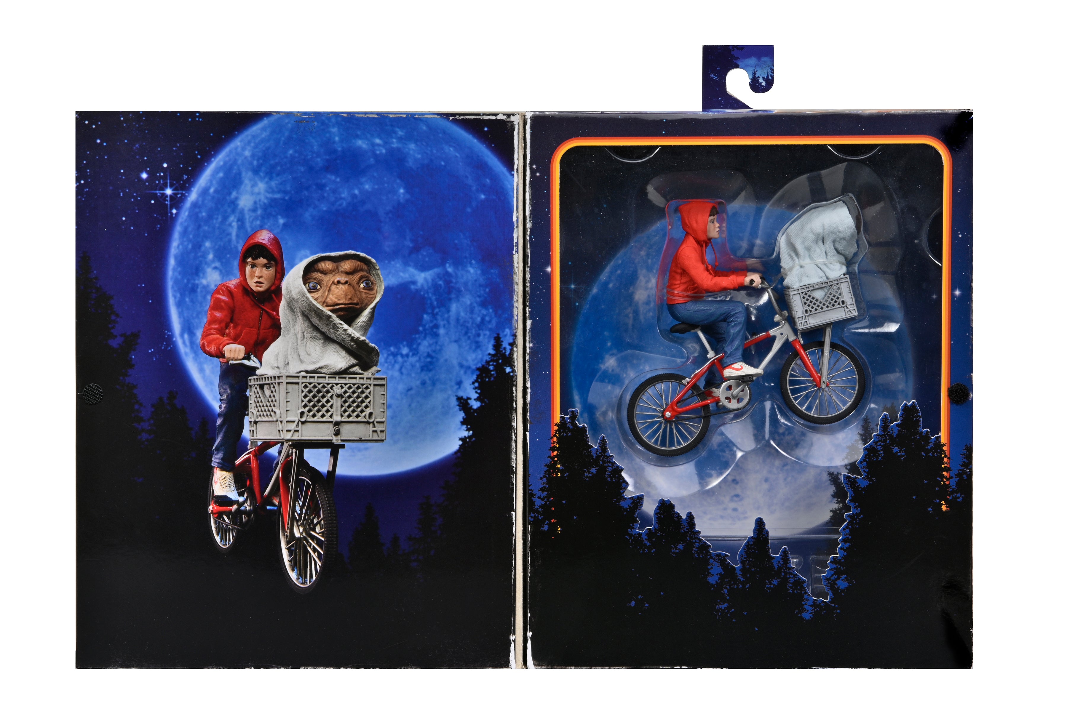 E.T. The Extra-Terrestrial - Elliott &amp; E.T. on Bicycle (40th Anniversary) 7&quot; Scale Action Figure - NECA