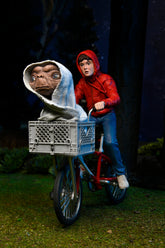 E.T. The Extra-Terrestrial - Elliott & E.T. on Bicycle (40th Anniversary) 7" Scale Action Figure - NECA