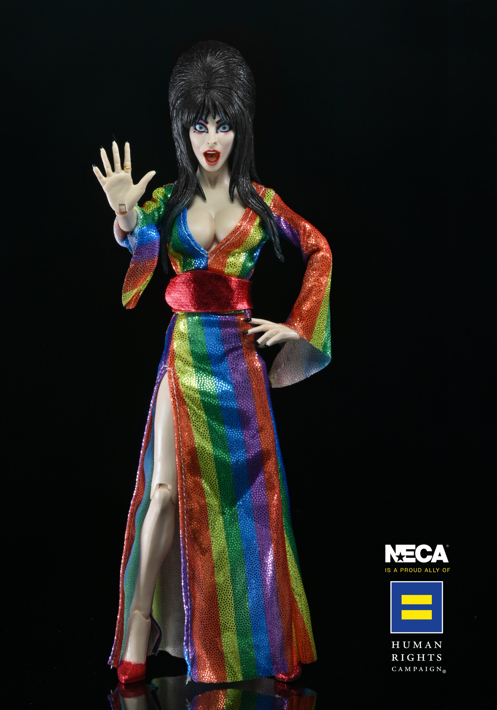 Elvira - Over the Rainbow Elvira (Pride) 8" Clothed Figure - NECA