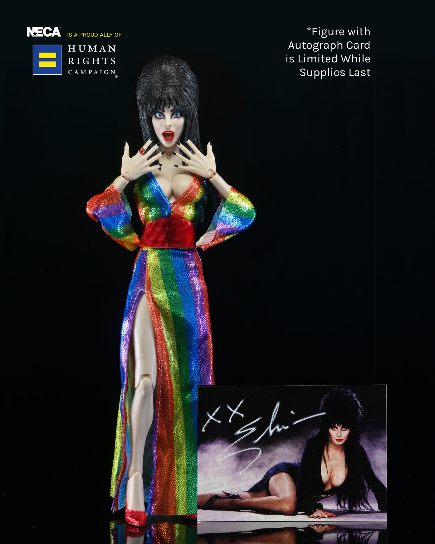 Elvira - Over the Rainbow Elvira (Pride) 8" Clothed Figure - NECA