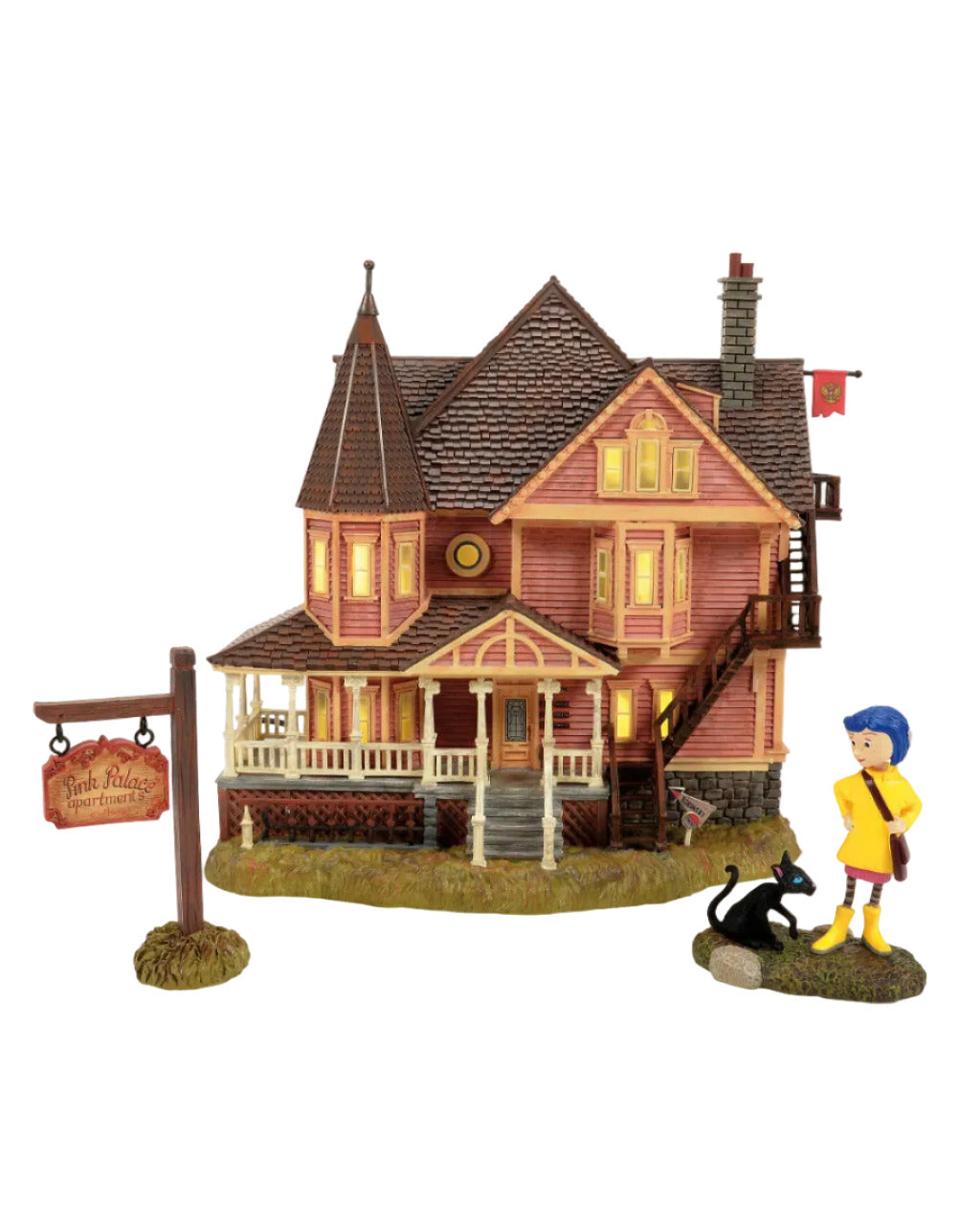 Fright Ave - Coraline Pink Palace Apartments (Set of 3) - Department 56 on NECA