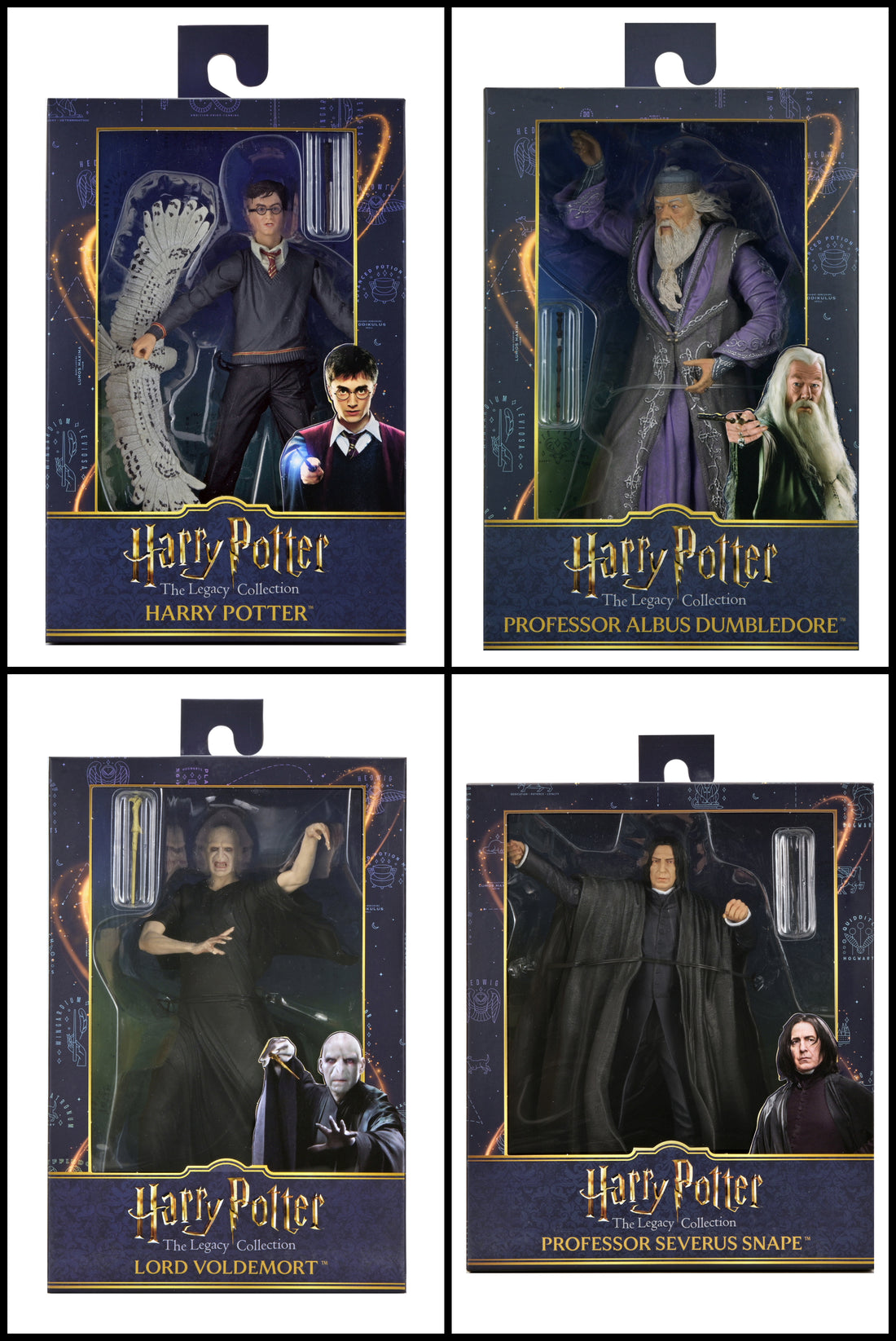 Harry Potter - Legacy Collection 7" Scale Action Figure Bundle (Harry Potter, Albus Dumbledore, Severus Snape & Voldemort)