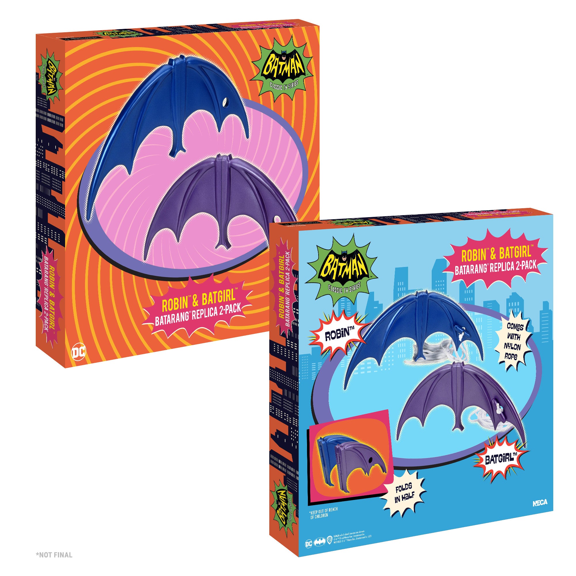 Batman 1966 TV Show Batgirl and Robin Batarangs packaging