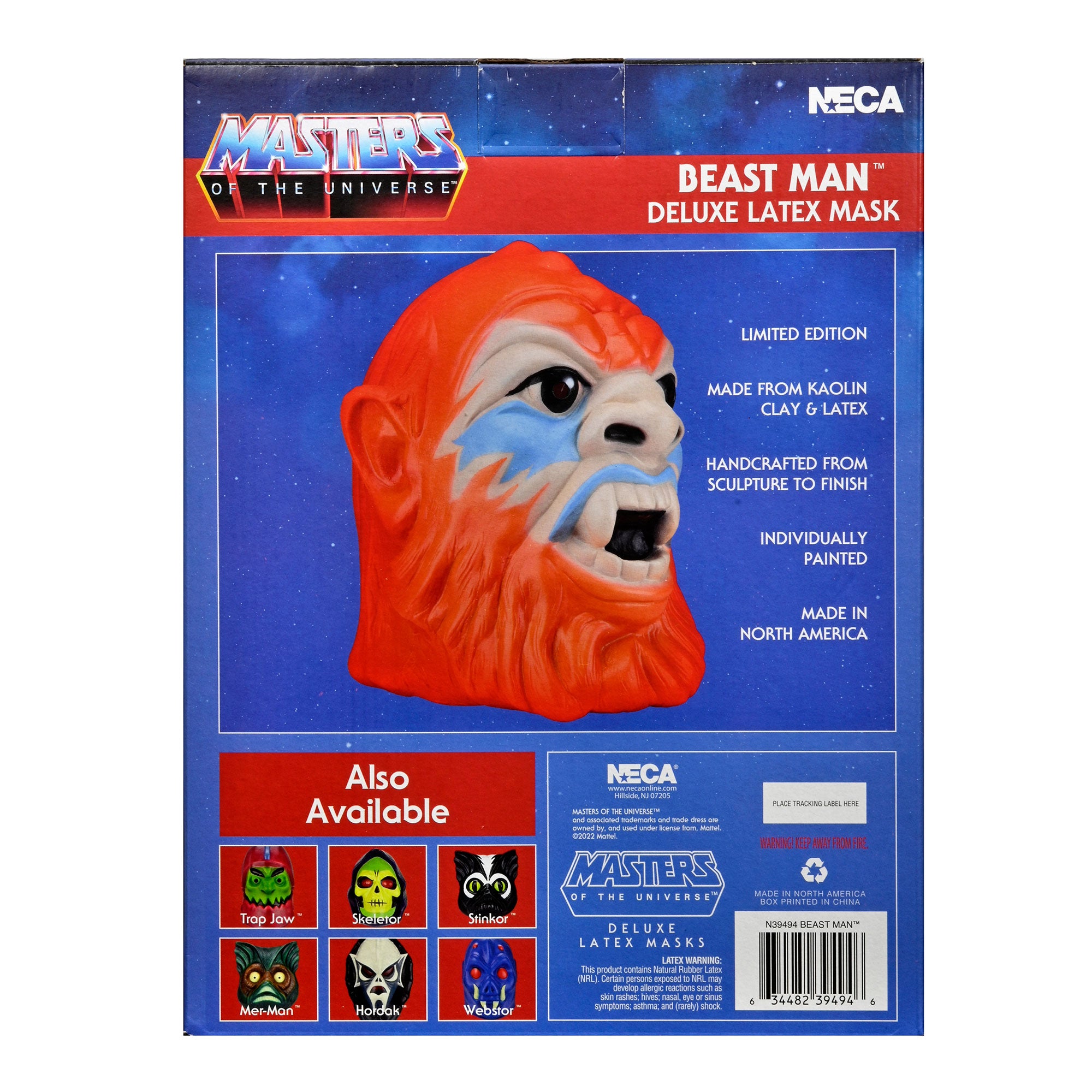 Masters of the Universe Beast Man Deluxe Latex Mask Packaging - Back of Box