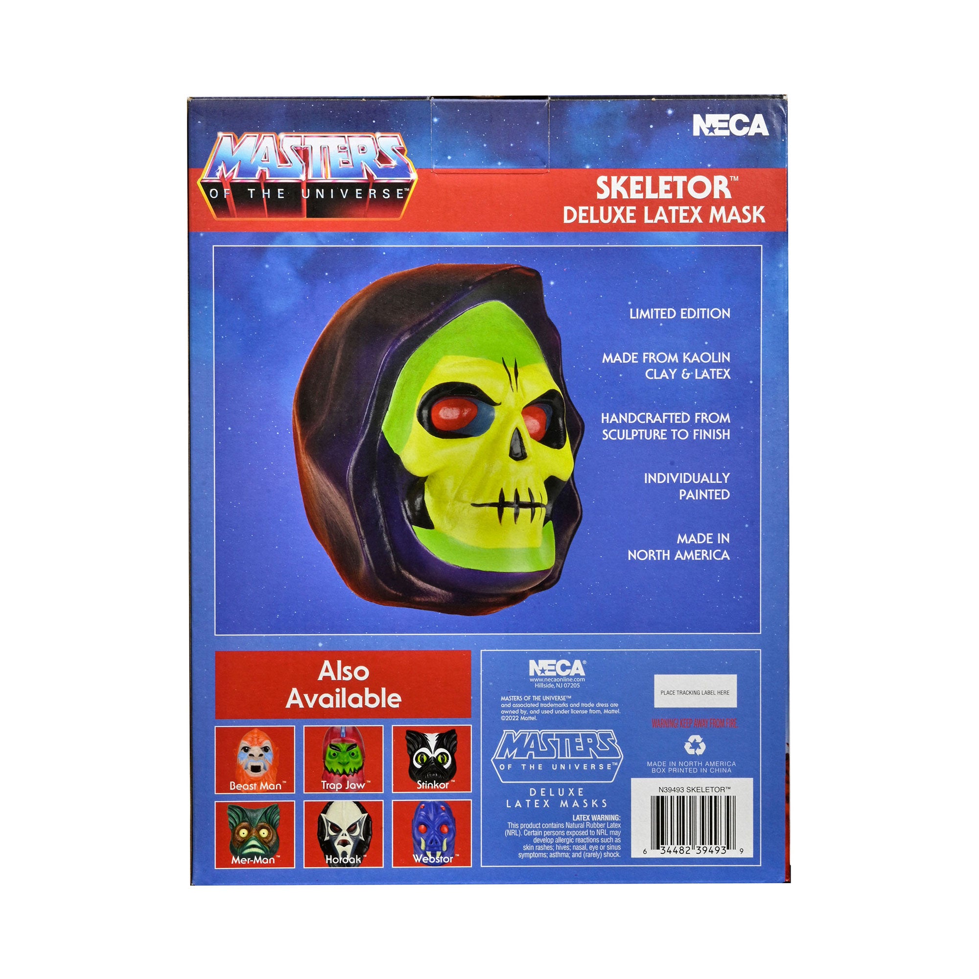 Masters of the Universe Skeletor Deluxe Latex Mask Packaging - Back of Box