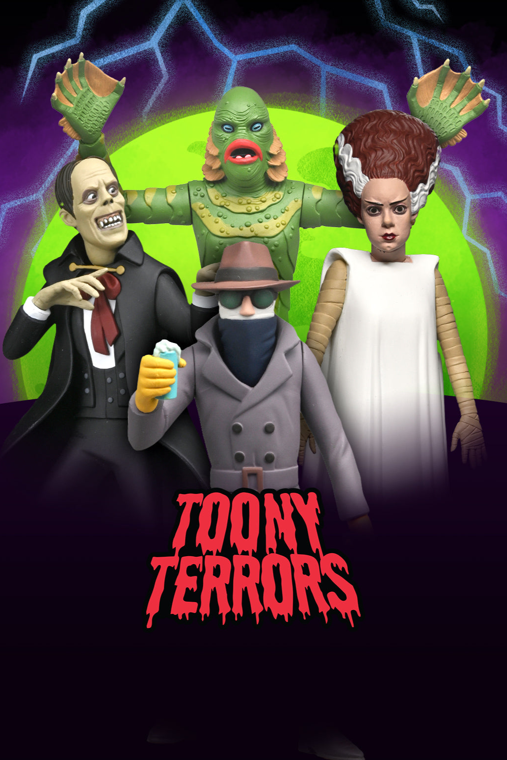Toony Terrors Series 12 Bundle (Invisible Man, Bride of Frankenstein, Creature, & Phantom)