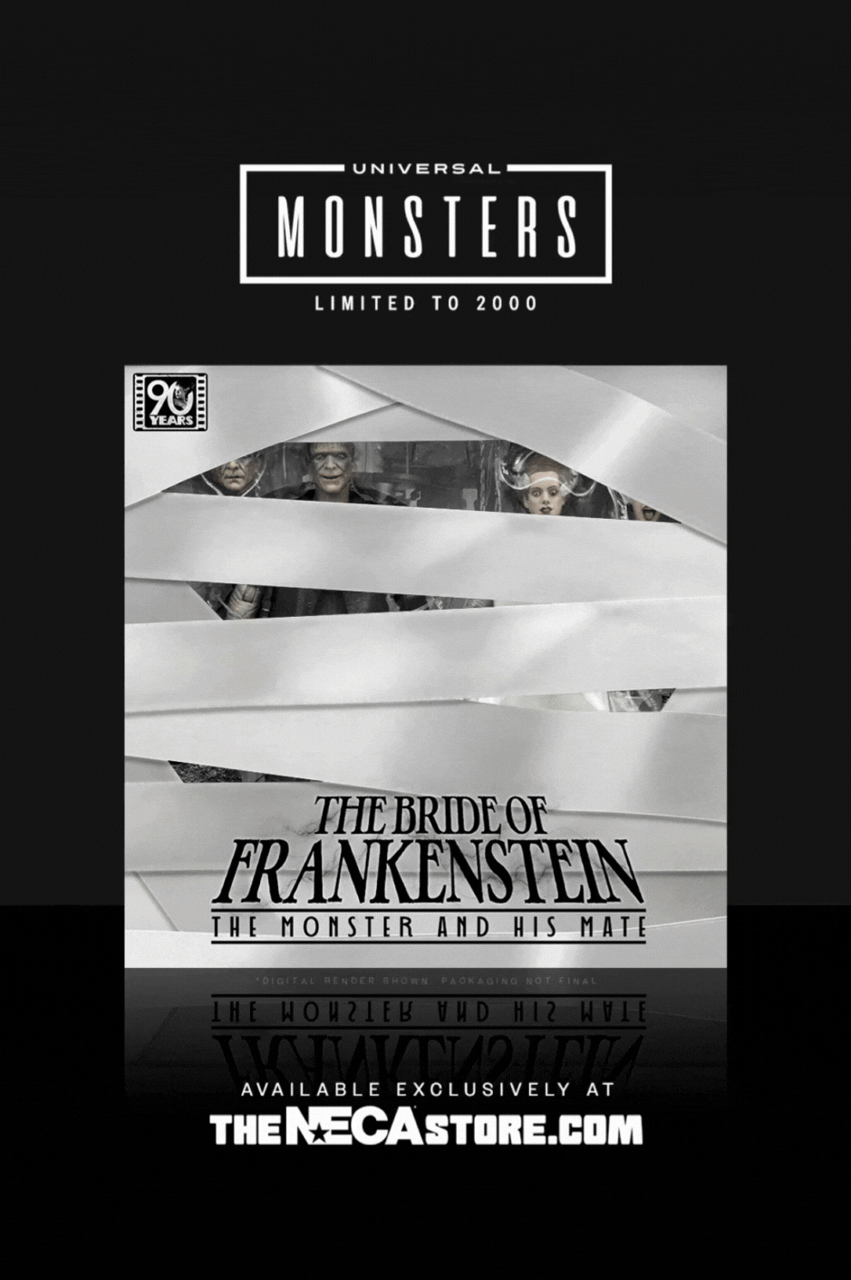 Universal Monsters - The Bride of Frankenstein 90th Anniversary The Monster and His Mate 7” Scale Action Figure 2-Pack - NECA