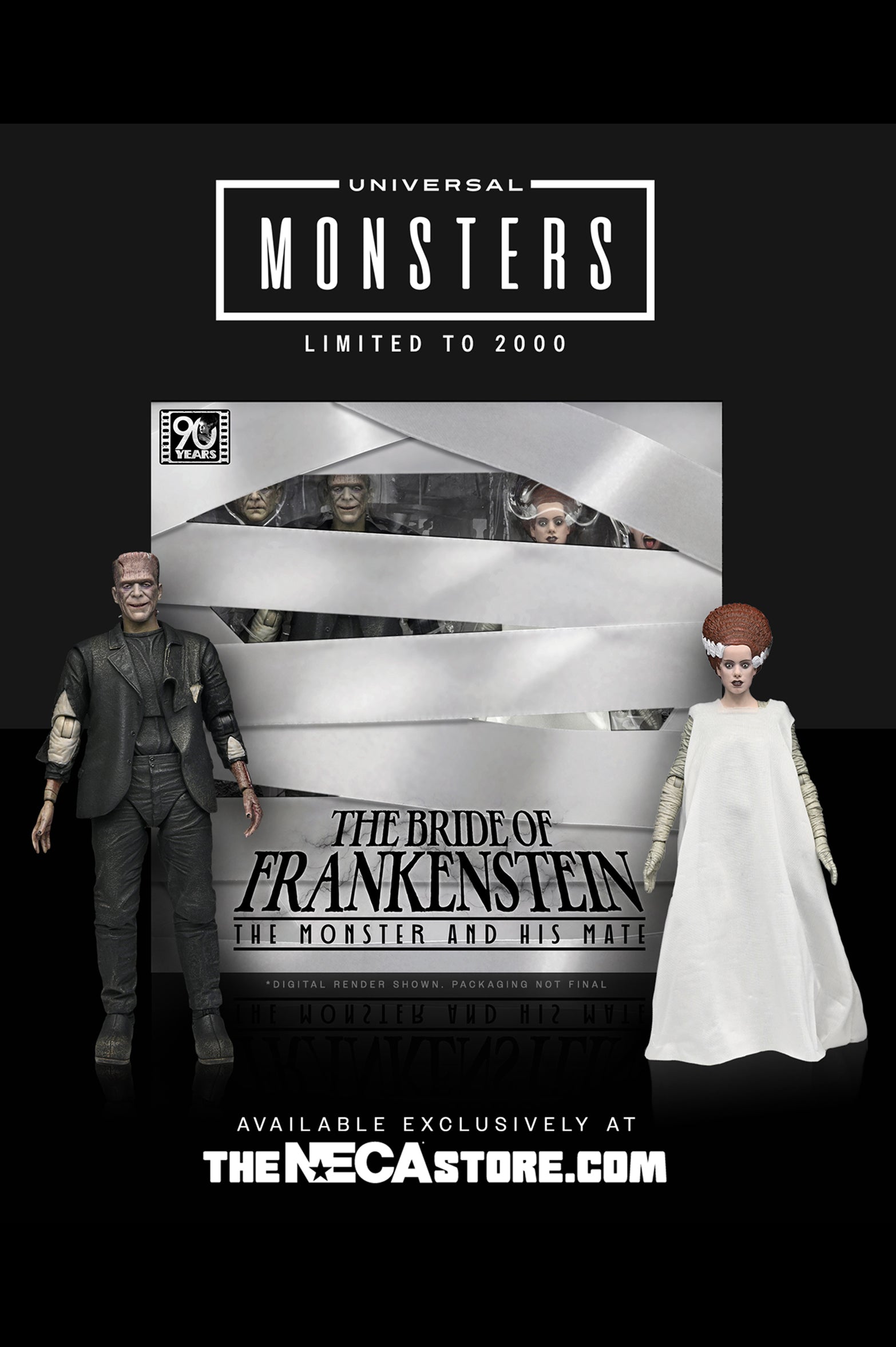 Universal Monsters - The Bride of Frankenstein 90th Anniversary The Monster and His Mate 7” Scale Action Figure 2-Pack - NECA