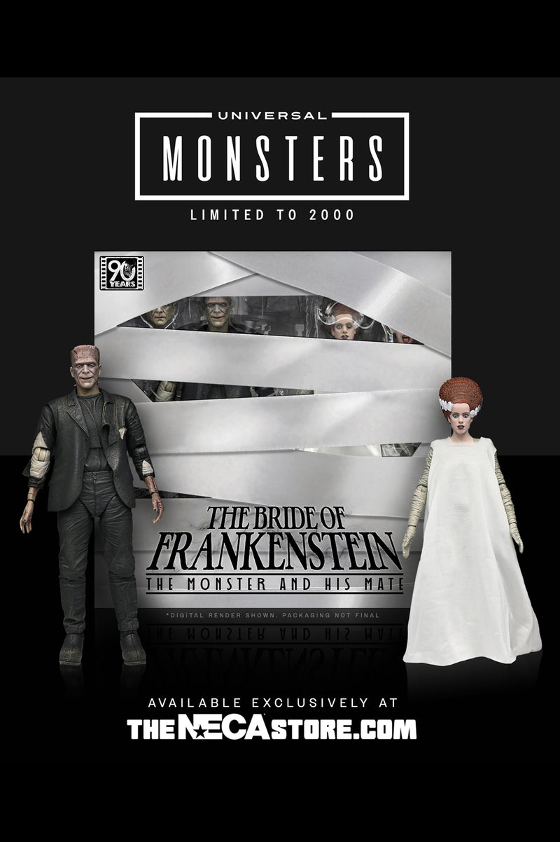 Universal Monsters - The Bride of Frankenstein 90th Anniversary The Monster and His Mate 7” Scale Action Figure 2-Pack - NECA