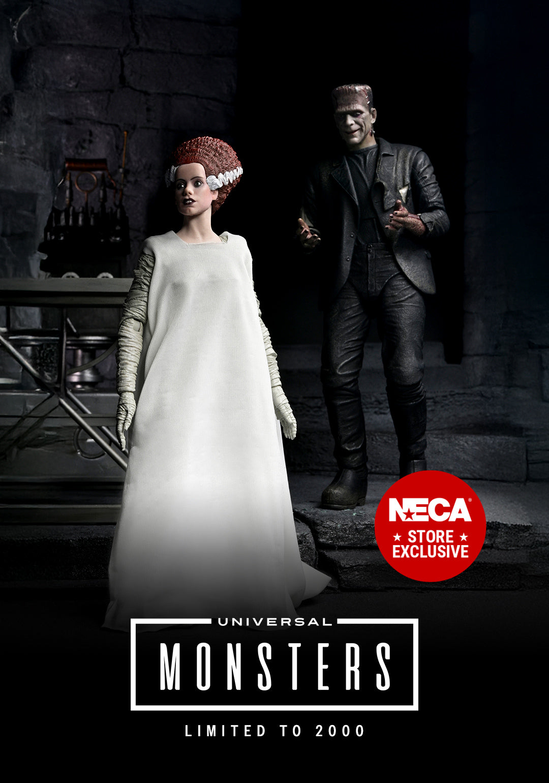 Universal Monsters - The Bride of Frankenstein 90th Anniversary The Monster and His Mate 7” Scale Action Figure 2-Pack - NECA