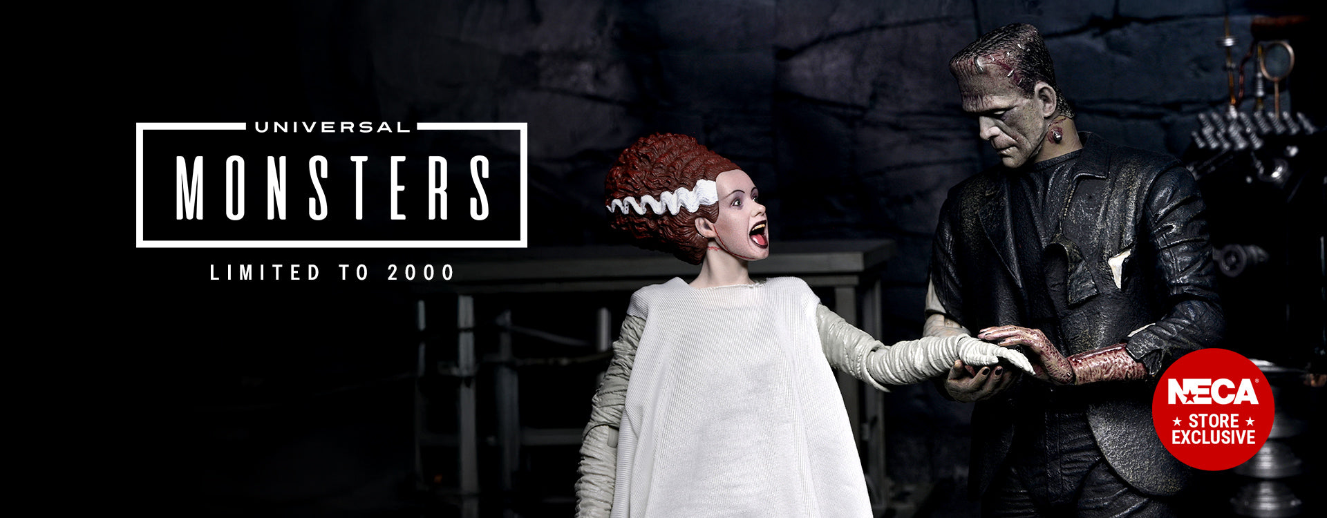 Universal Monsters - The Bride of Frankenstein 90th Anniversary The Monster and His Mate 7” Scale Action Figure 2-Pack - NECA