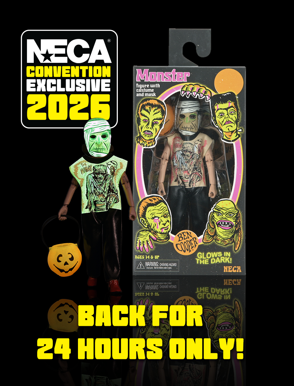 Ben Cooper Costume Kids Collection - Mummy 6” Glow-in-the-Dark Costumed Action Figure (2026 CON EXCLUSIVE) back for pre-order for 24 hours only on the NECA Store!