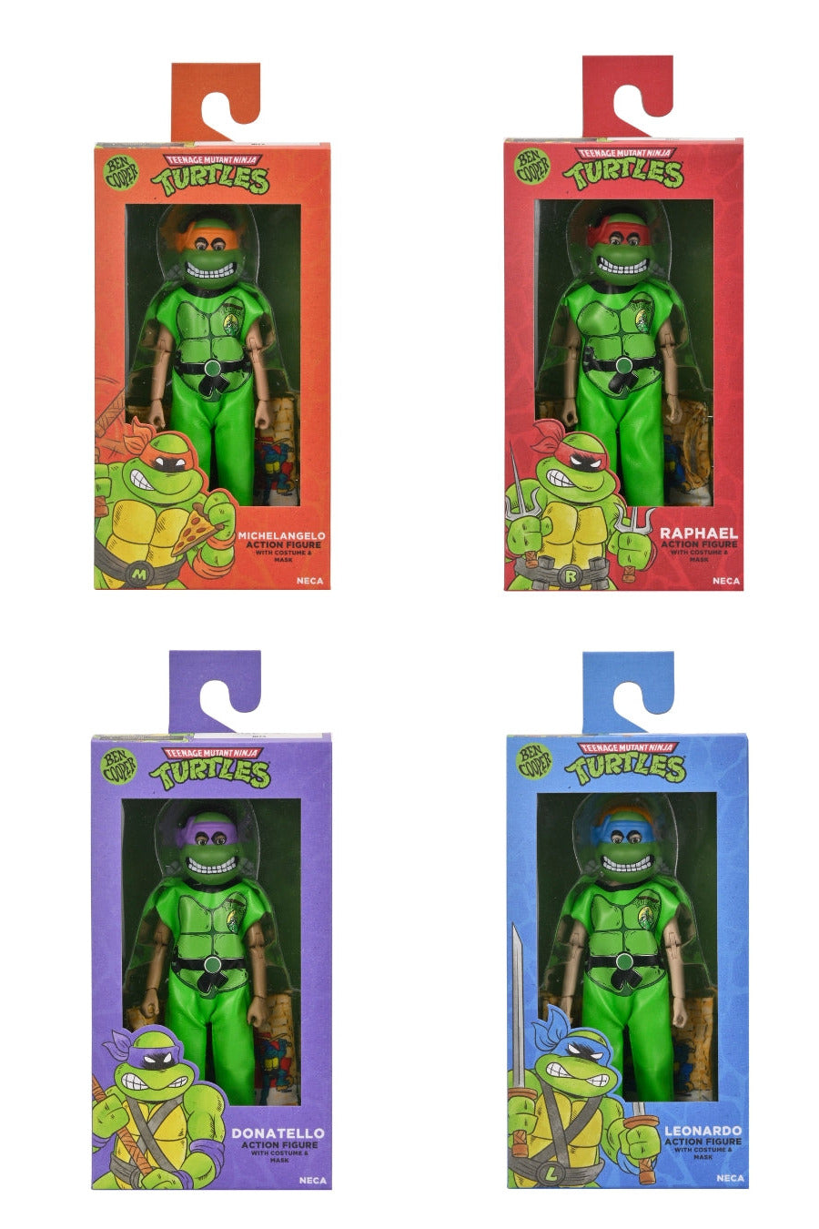 Teenage Mutant Ninja Turtles (1987 Cartoon) x Ben Cooper Costume Kids Collection Series 11 Bundle (Donatello, Leonard, Michelangelo, Raphael, Bebop, Rocksteady & Shredder) - NECA