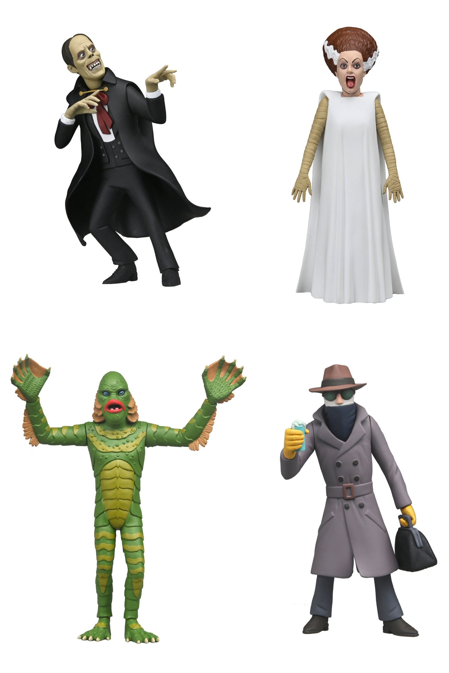 Toony Terrors Series 12 Bundle (Invisible Man, Bride of Frankenstein, Creature, & Phantom) - NECA