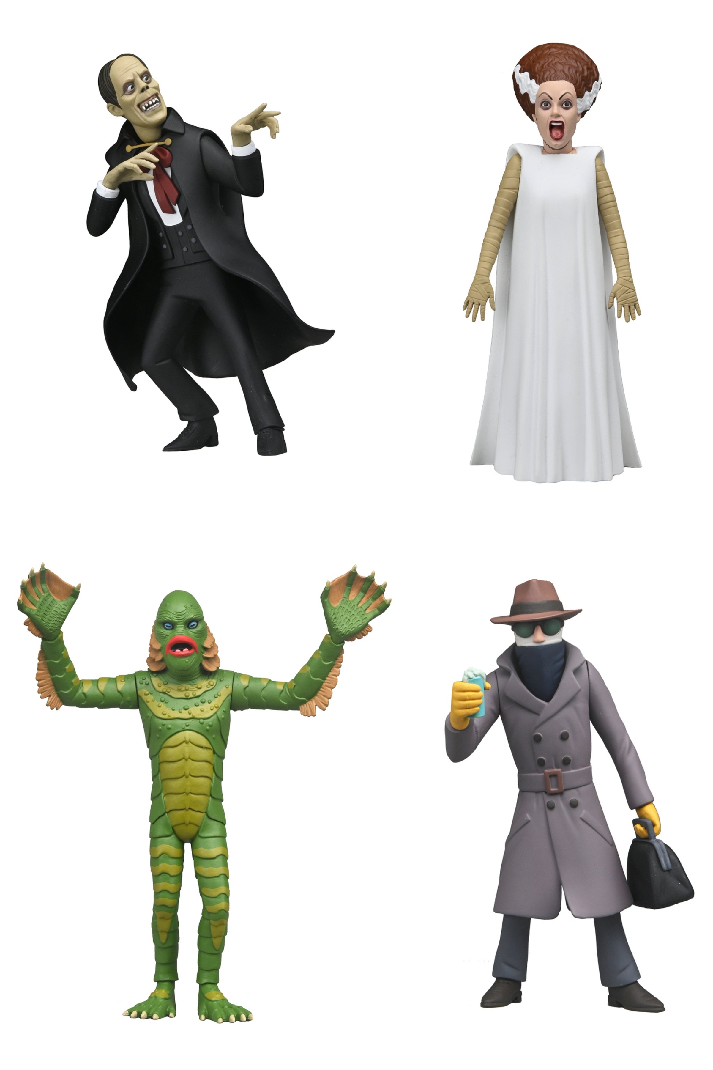 Toony Terrors Series 12 Bundle (Invisible Man, Bride of Frankenstein, Creature, & Phantom) - NECA