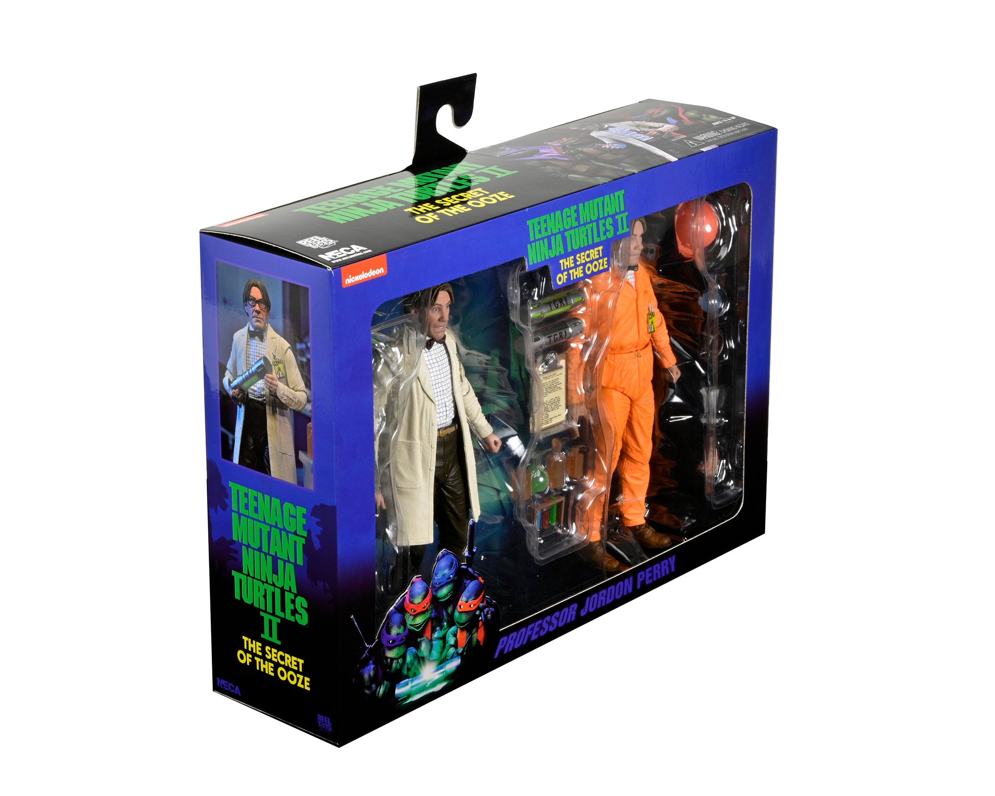 Teenage Mutant Ninja Turtles II: The Secret of the Ooze - Professor Perry 7" Scale Action Figure 2-Pack packaging