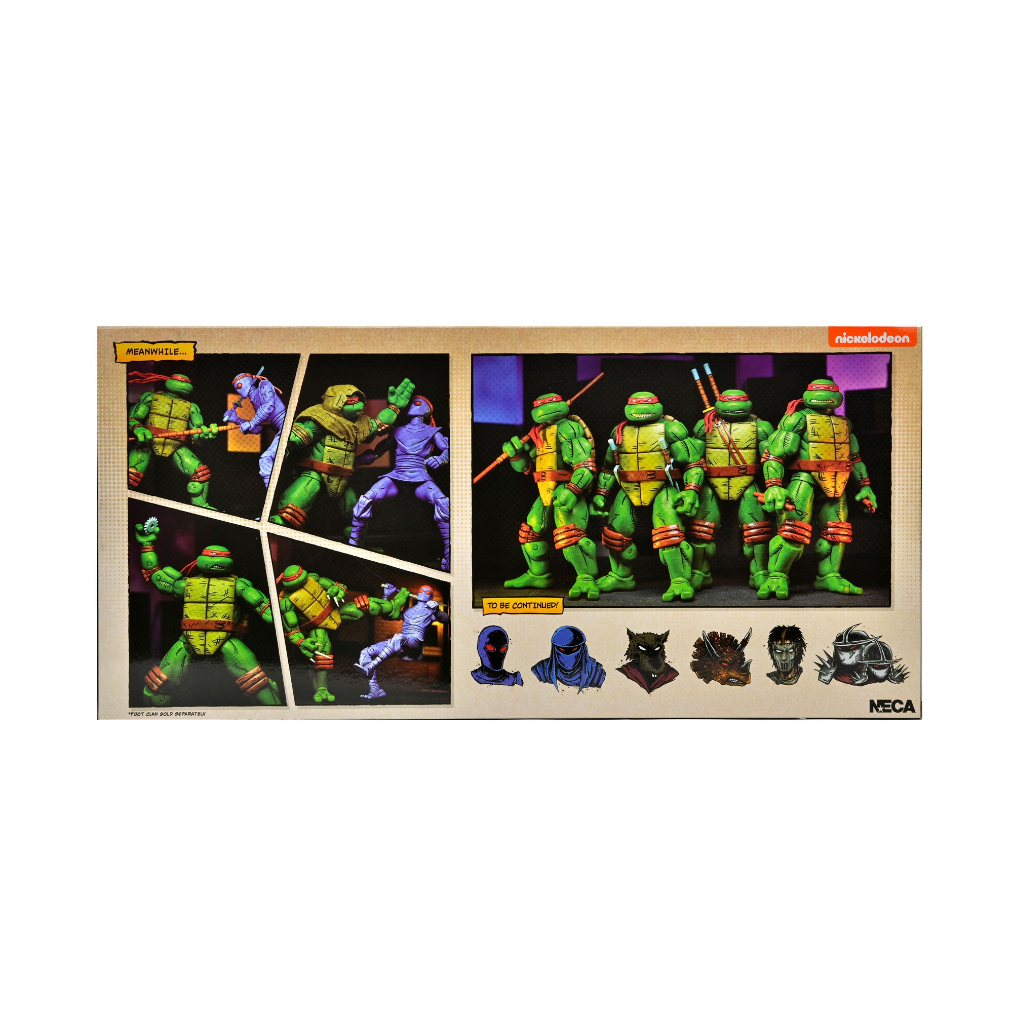 Teenage Mutant Ninja Turtles (Mirage Comics) - Leonardo, Raphael, Michelangelo, and Donatello 7" Scale Action Figure 4-Pack Packaging Back
