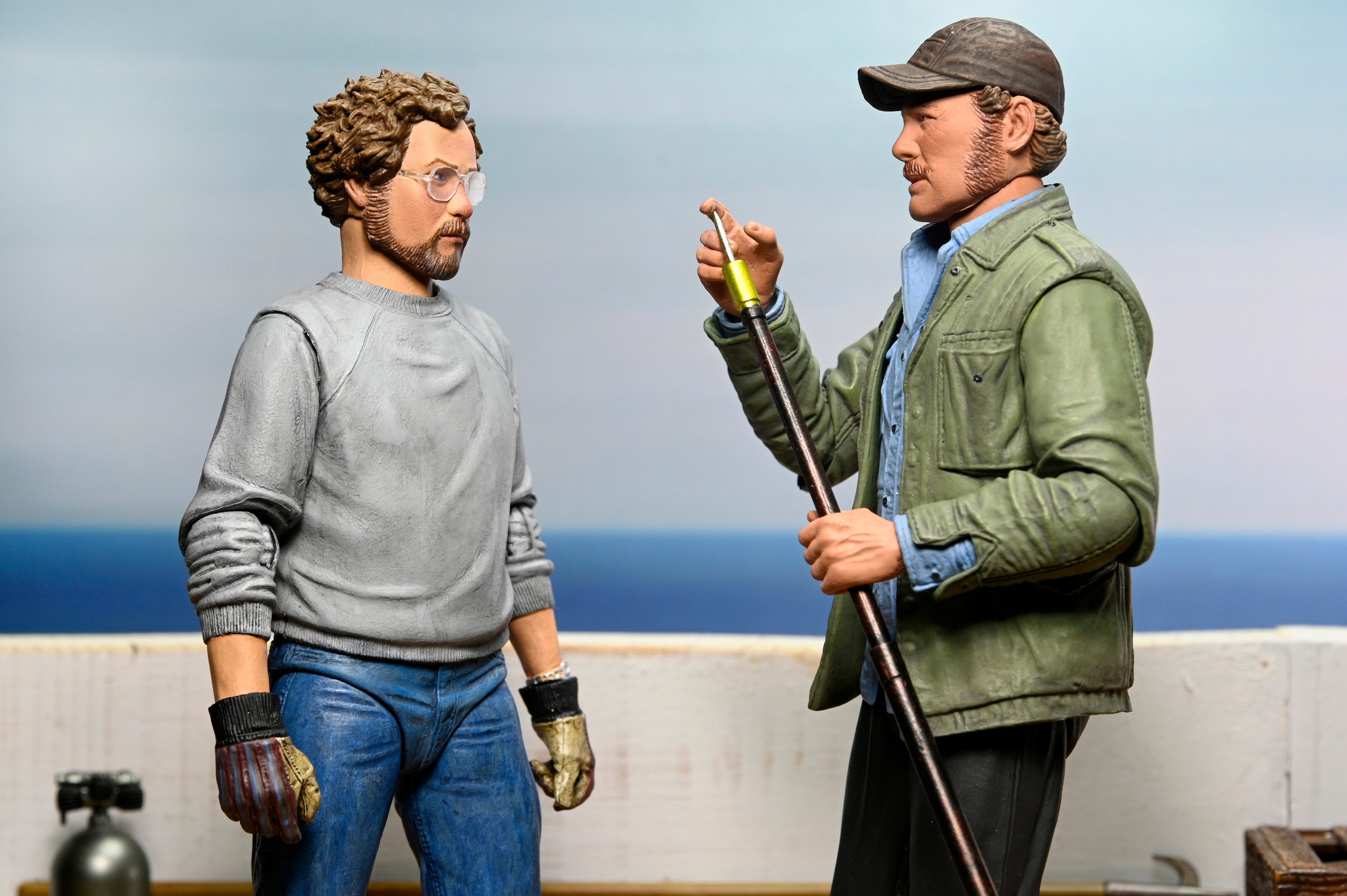 Jaws - 50th Anniversary Ultimate Matt Hooper (Amity Arrival) and Sam Quint 7” Scale Action Figure Bundle - NECA