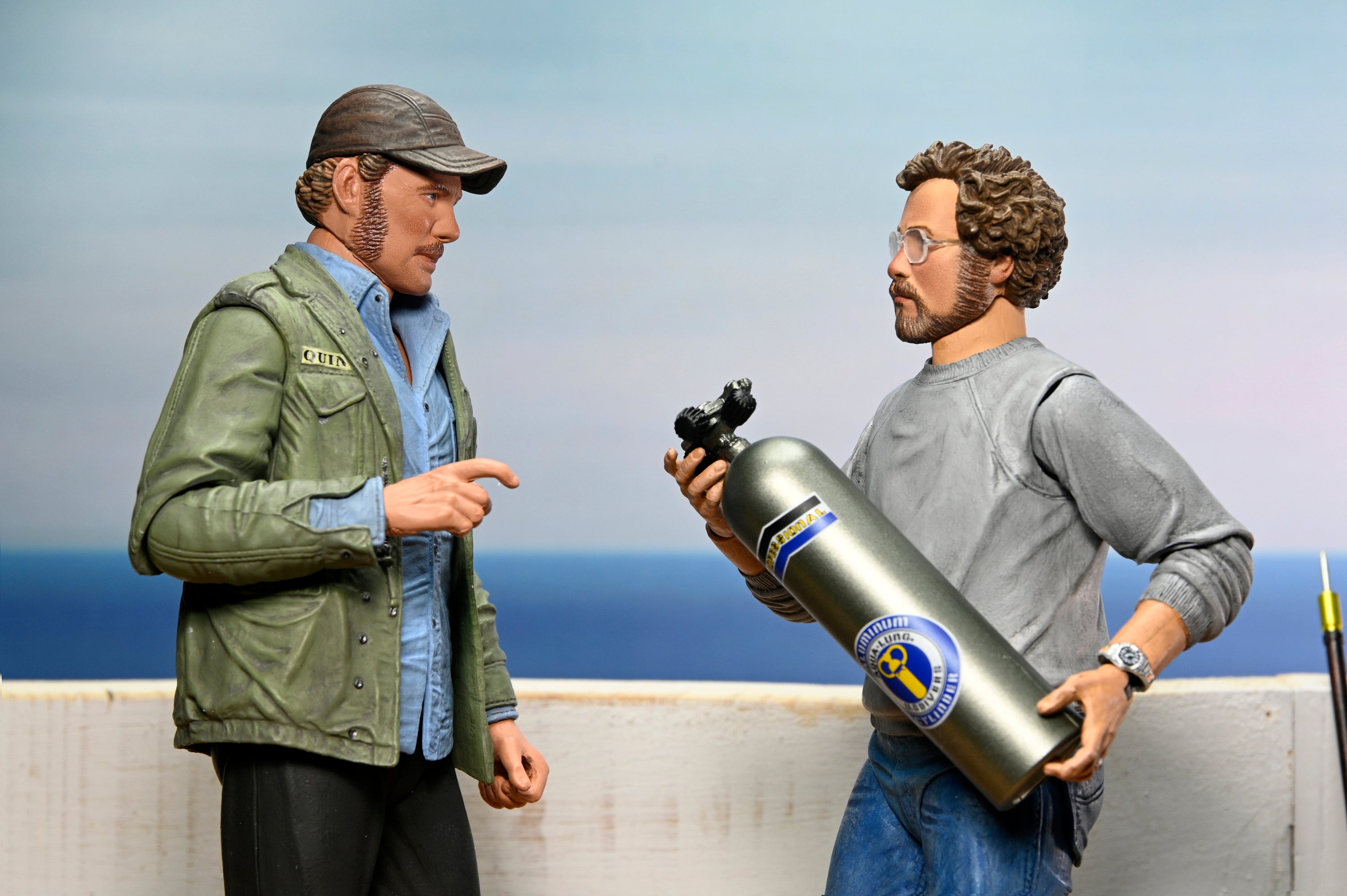 Jaws - 50th Anniversary Ultimate Matt Hooper (Amity Arrival) and Sam Quint 7” Scale Action Figure Bundle - NECA