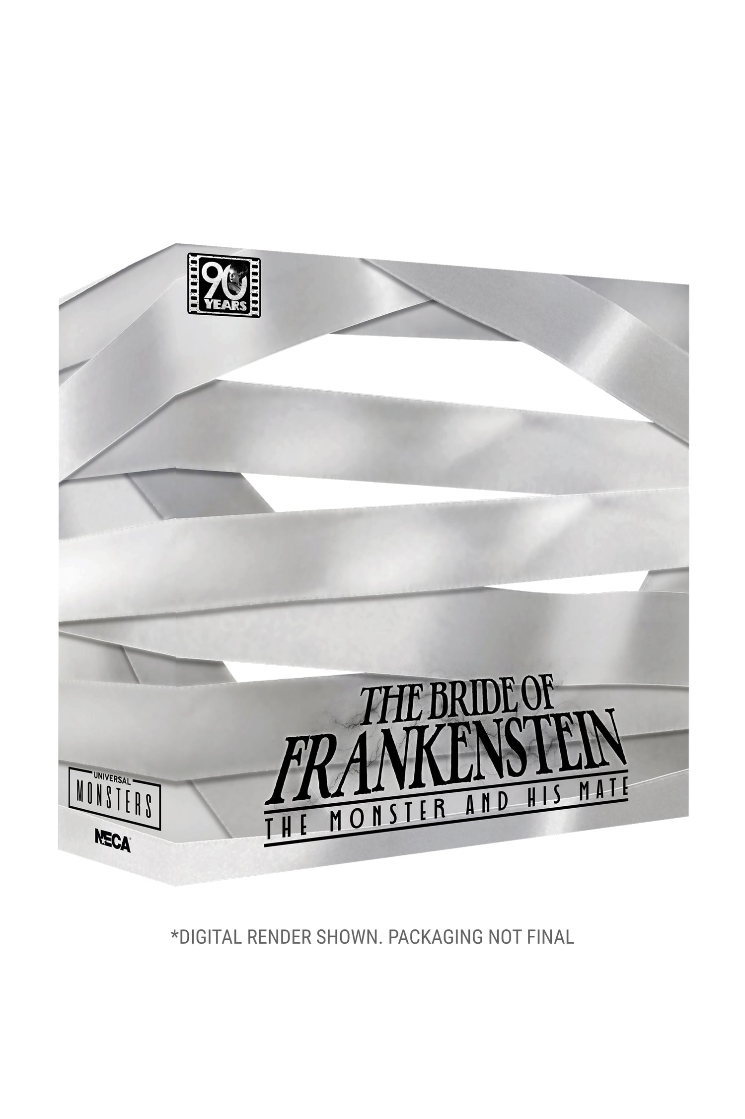 Universal Monsters - The Bride of Frankenstein 90th Anniversary The Monster and His Mate 7” Scale Action Figure 2-Pack - NECA - outside slipcover packaging