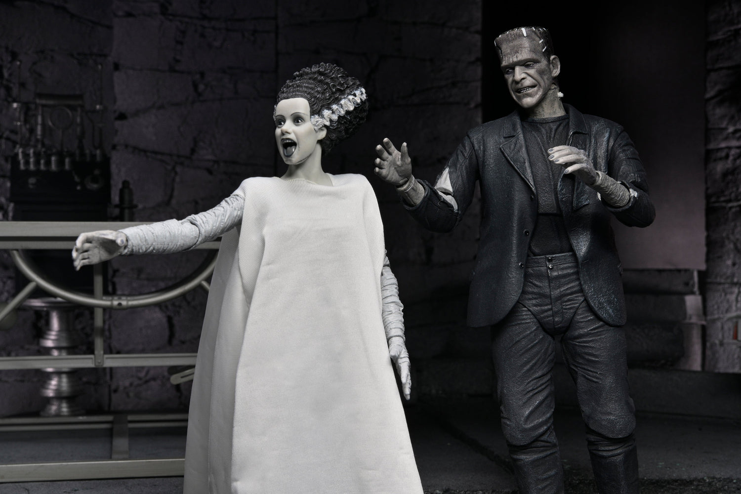 Universal Monsters - The Bride of Frankenstein 90th Anniversary The Monster and His Mate 7" Scale Action Figure 2-Pack (Black &amp; White) on the NECA Store