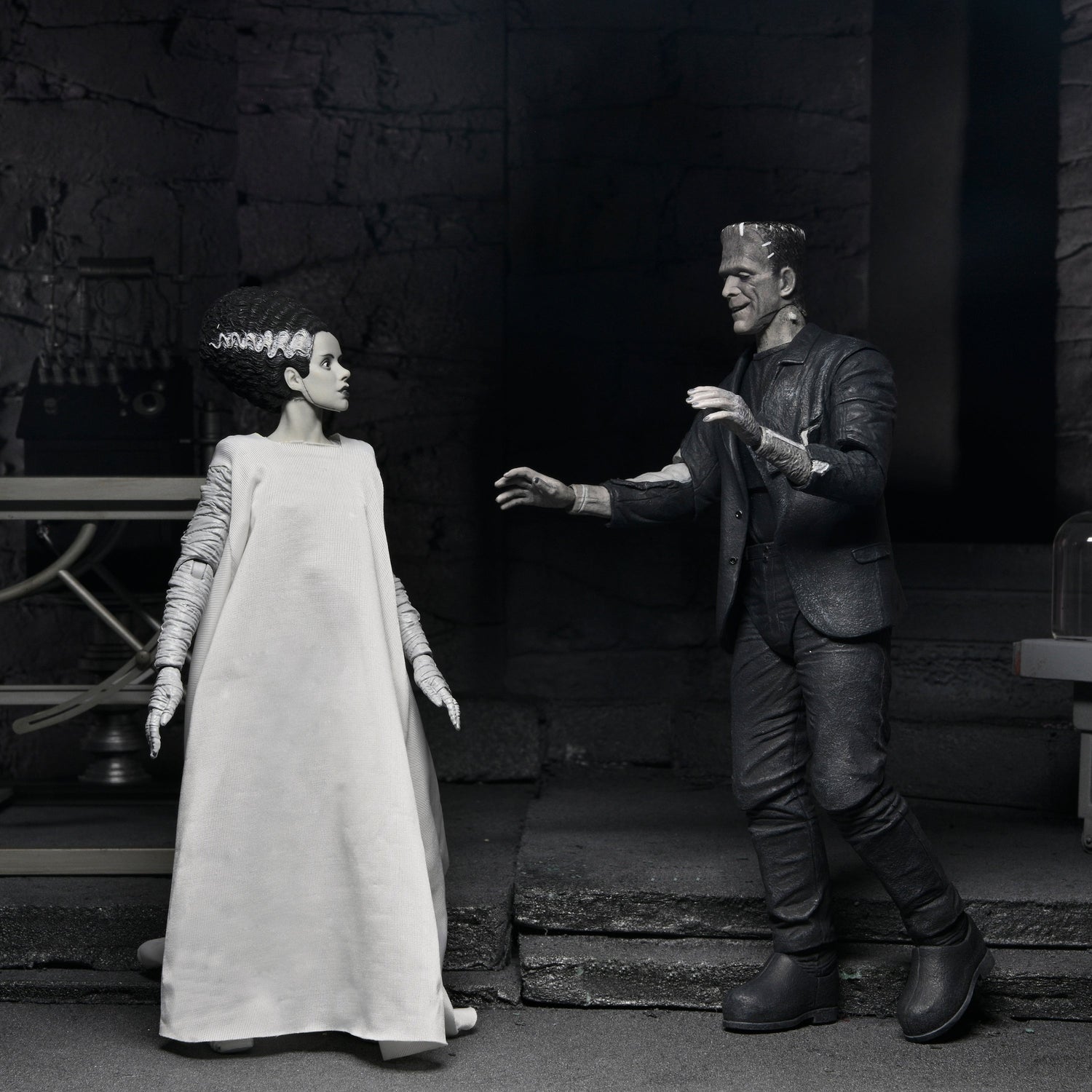 Universal Monsters - The Bride of Frankenstein 90th Anniversary The Monster and His Mate 7" Scale Action Figure 2-Pack (Black &amp; White) on the NECA Store