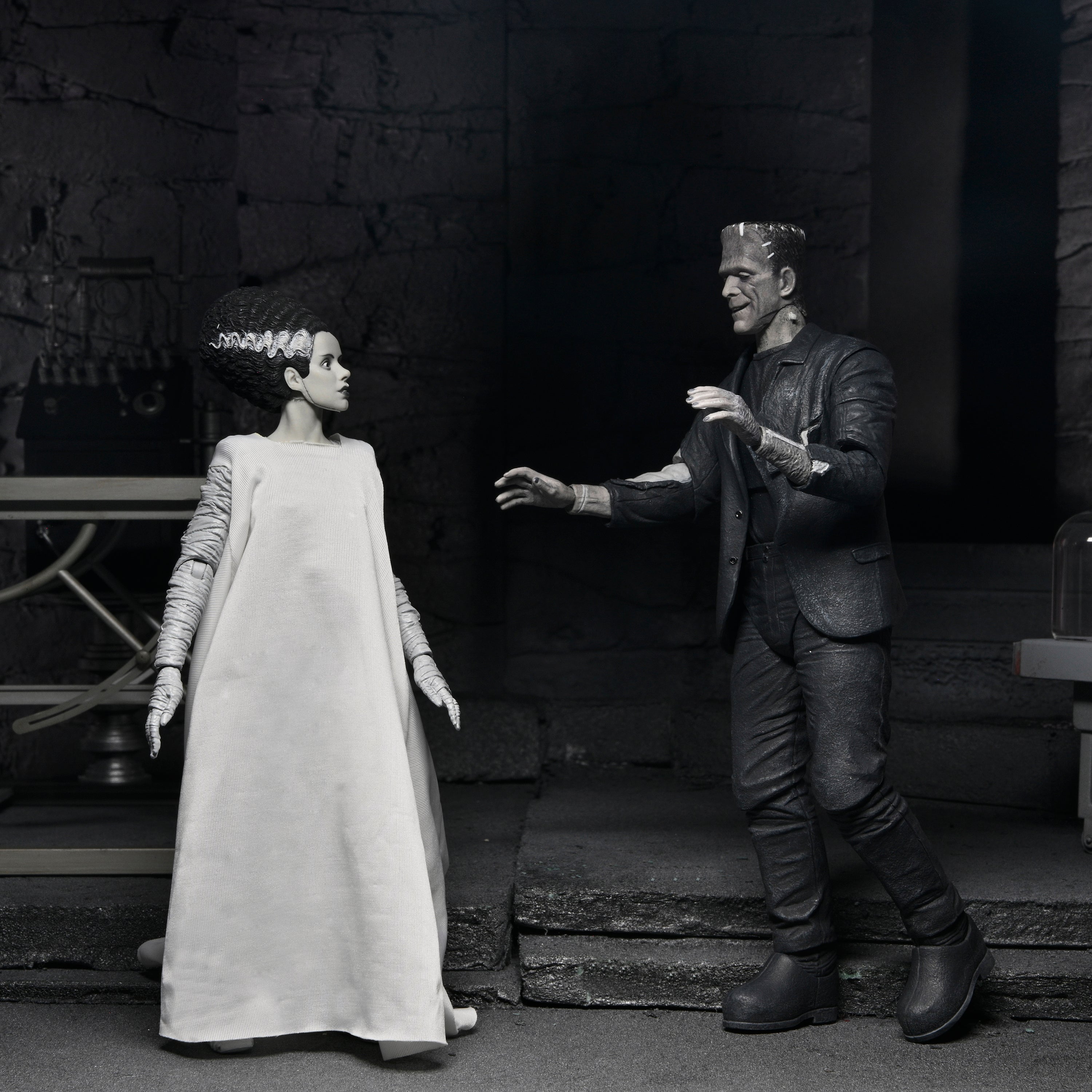 Universal Monsters - The Bride of Frankenstein 90th Anniversary The Monster and His Mate 7" Scale Action Figure 2-Pack (Black &amp; White) on the NECA Store